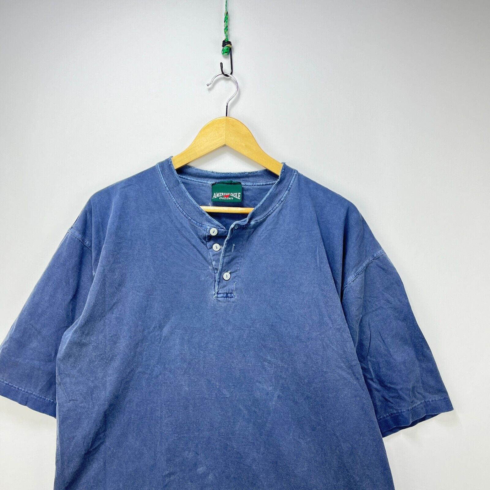 American Eagle Outfitters × Vintage Vintage 90s American Eagle Sun Faded Blank HenleyShirt Large Size US L / EU 52-54 / 3 - 2 Thumbnail
