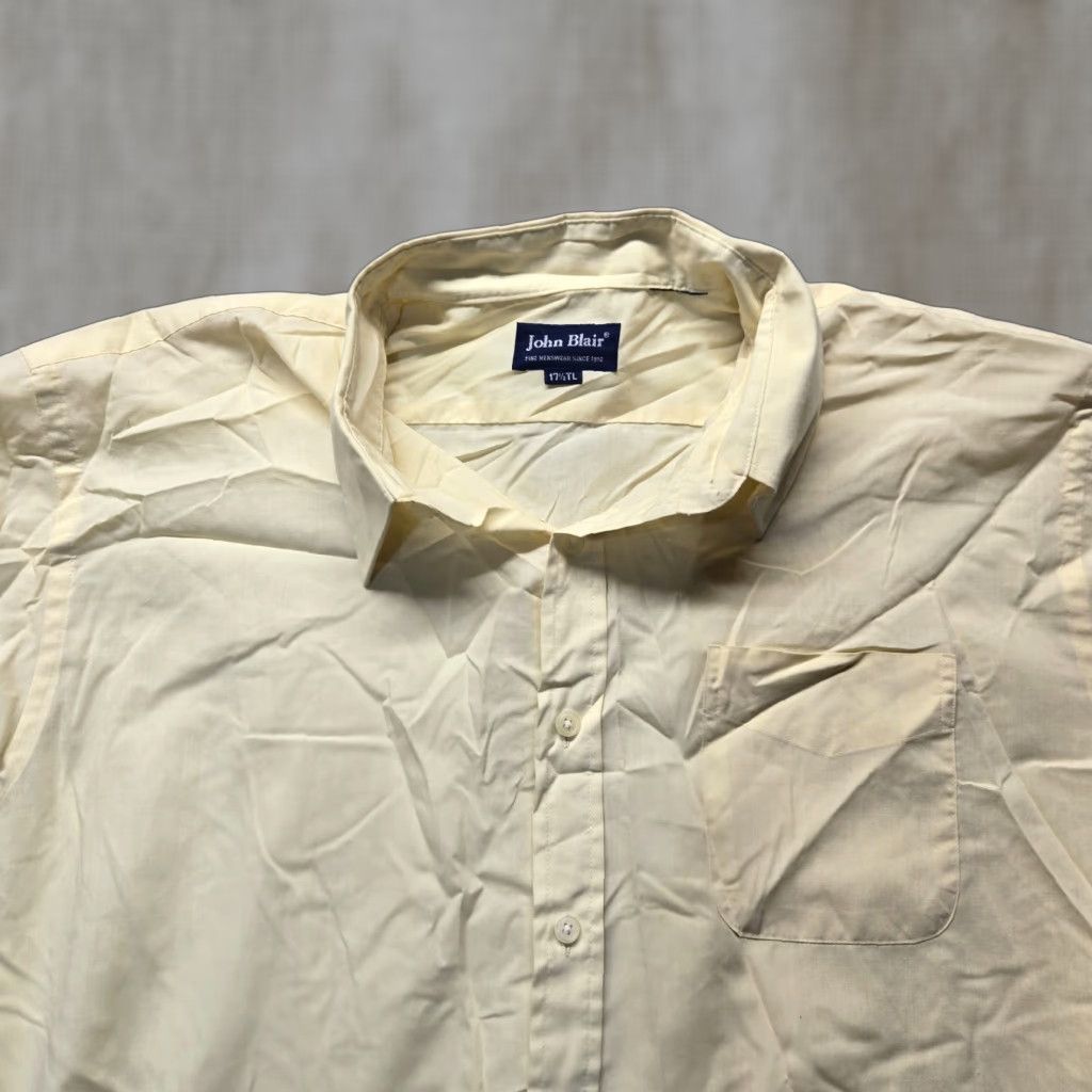 Blair John Blair Shirt Button-Up Long Sleeve Mens LT Yellow 17.5 Large Tall Size US L / EU 52-54 / 3 - 1 Thumbnail