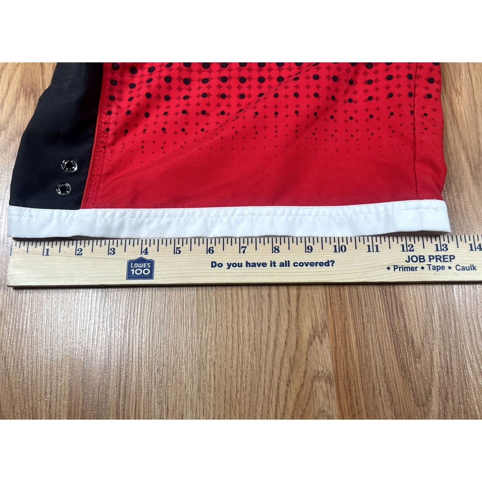 Vintage Unknown Shorts Mens M Medium RedBlackWhite Drawstring Swim Trunks 100% Polyester Size US 31 - 7 Thumbnail