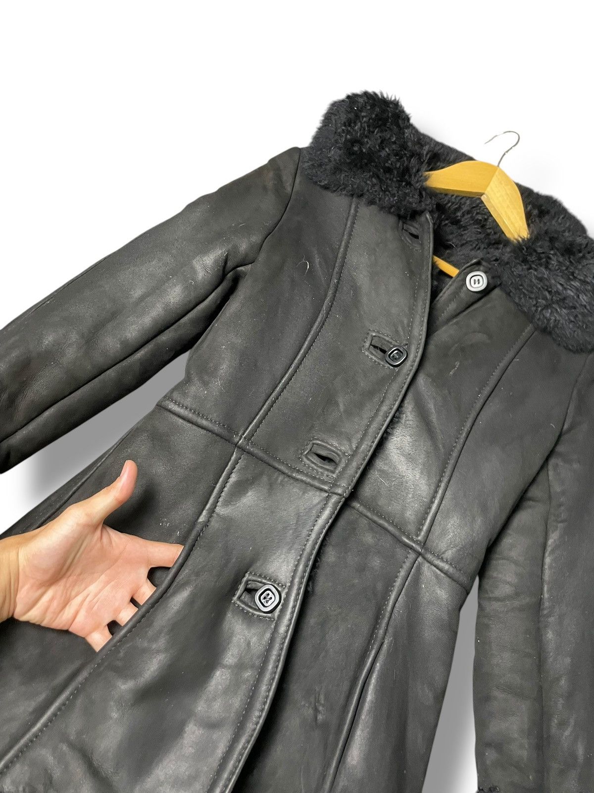 Japanese Brand × Vintage JAPANESE BRAND LEATHER SUEDE WITH FUR JACKET (85) Size XXS / US 00 / IT 34 - 6 Thumbnail