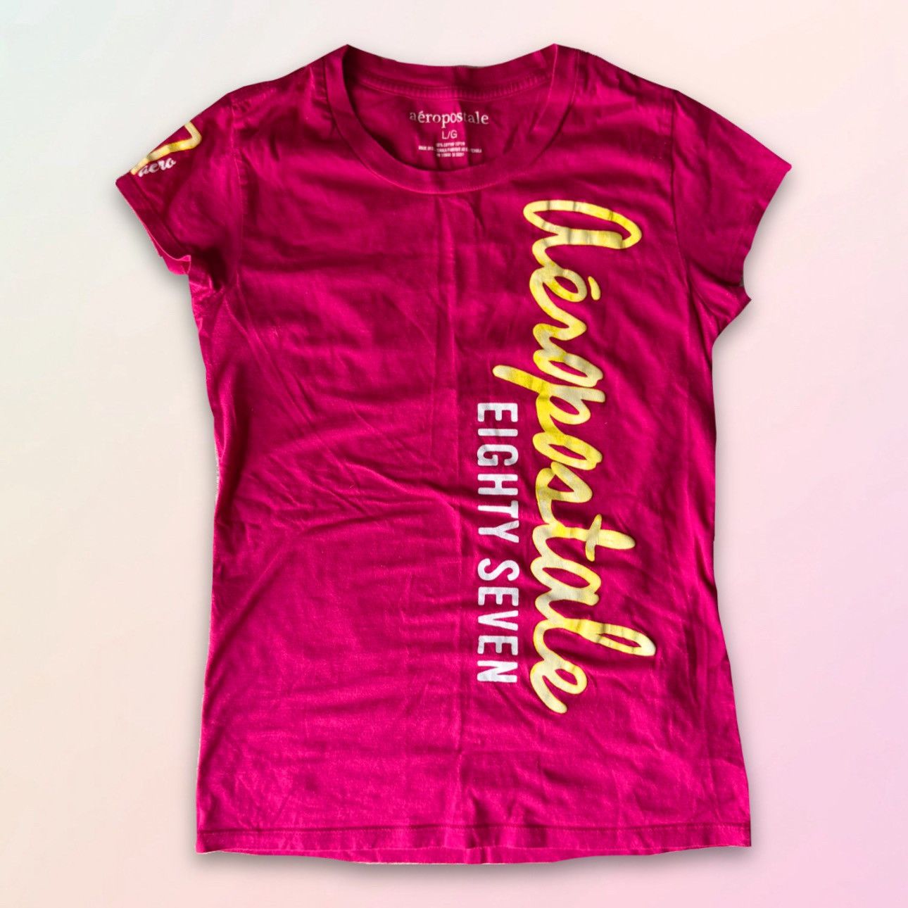 Aeropostale Retro, Aero, Slim Fit, Women’s Logo Cotton Tee Size L / US 10 / IT 46 - 1 Thumbnail