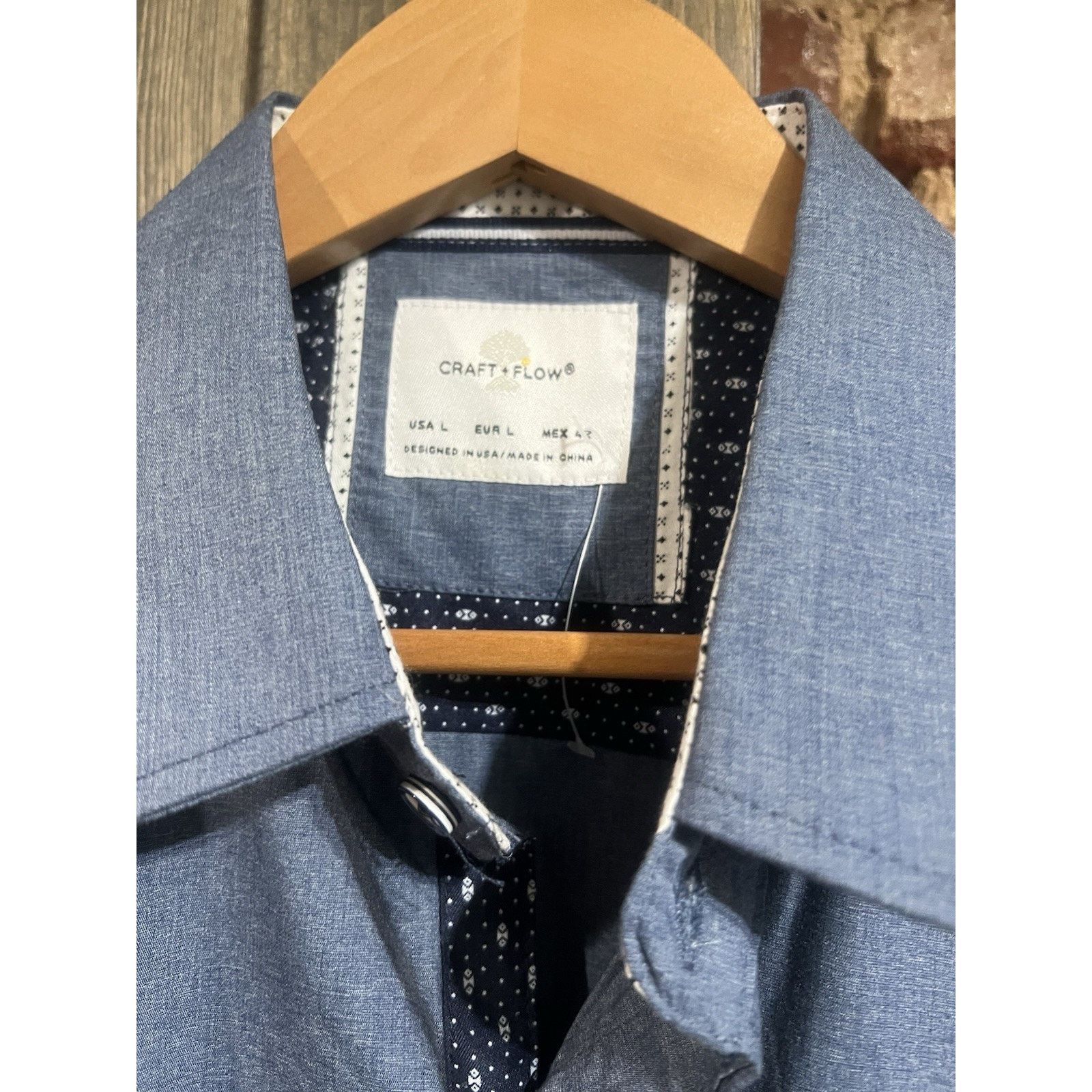 Other Craft+Flow blue mens button down dress shirt NEW NWT Size: L Size US L / EU 52-54 / 3 - 3 Thumbnail