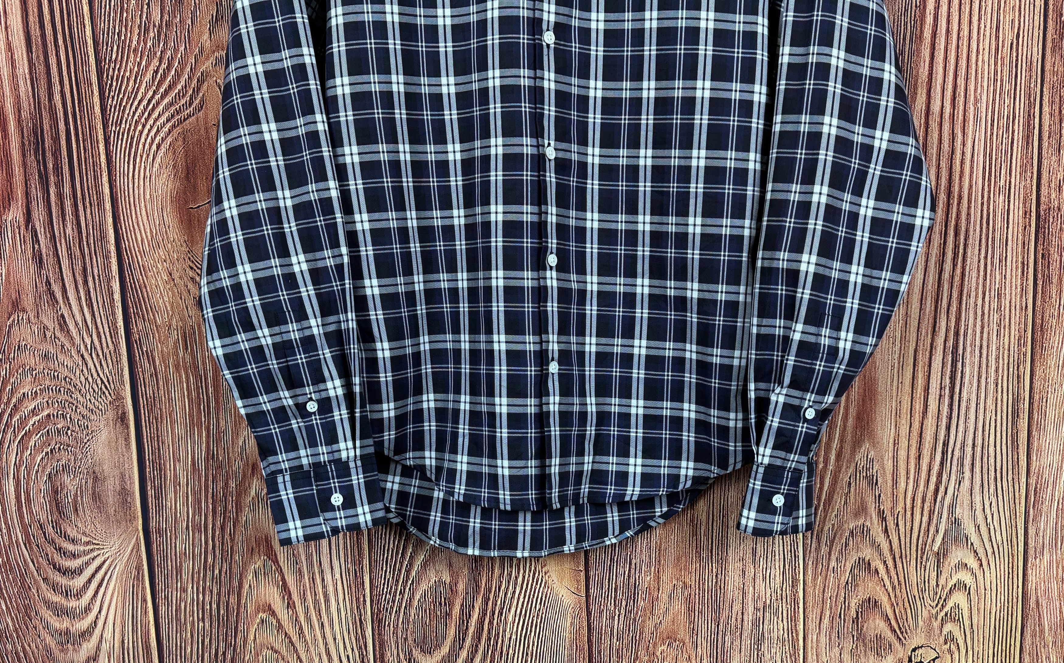 Sandro NWT RRP 230$ SANDRO Paris Chemise Tartan Marine Shirt Size US S / EU 44-46 / 1 - 7 Thumbnail