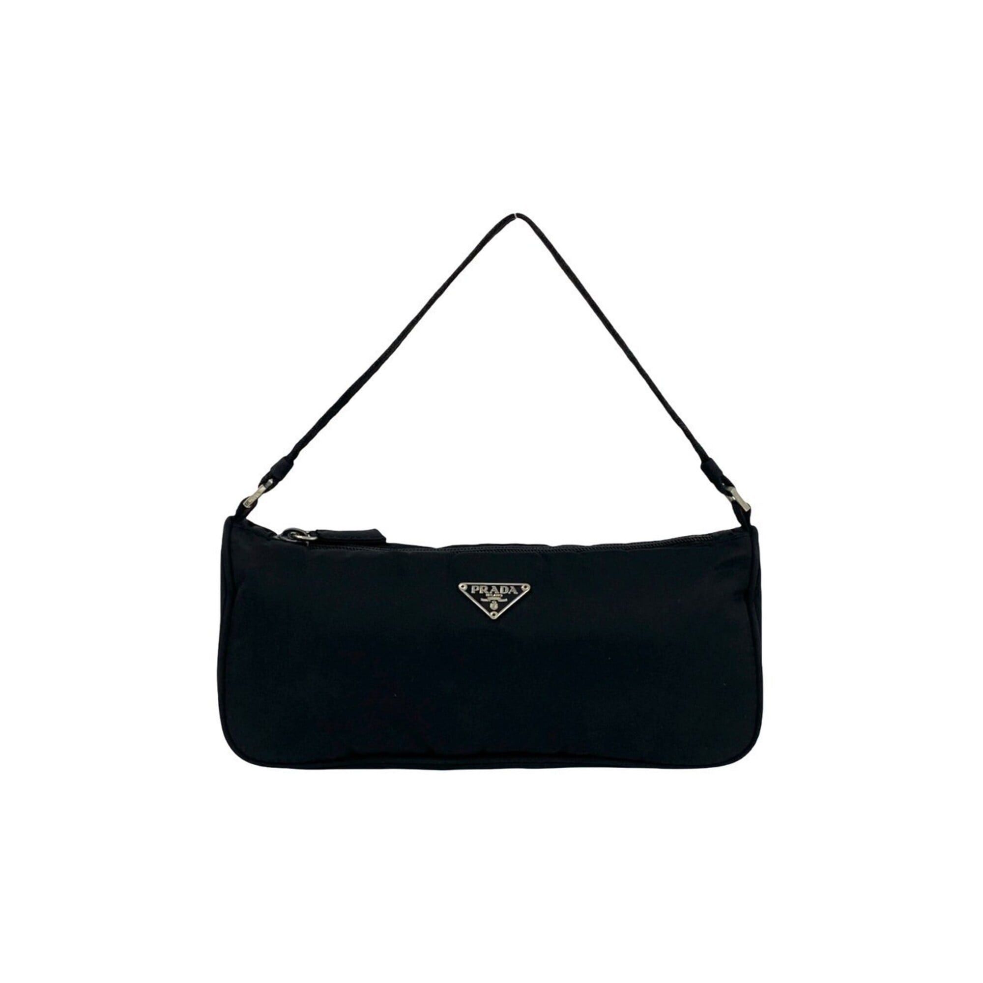 Prada Prada Triangle Logo Plate Hardware Tessuto Nylon Handbag Mini Shoulder Bag Pouch Black 31575 Size ONE SIZE - 1 Thumbnail
