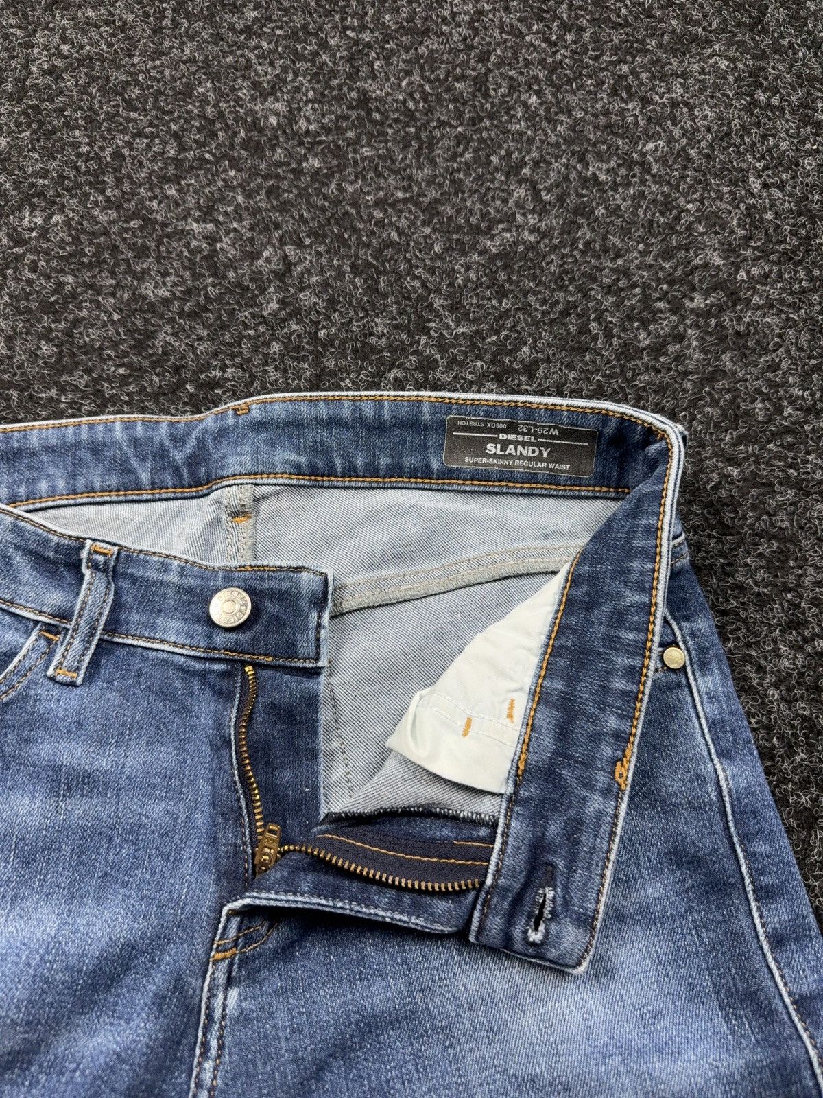 Diesel 00s Y2K Diesel Luxury Slandy Super Skinny Dark Wash Jeans Size 29" - 10 Thumbnail