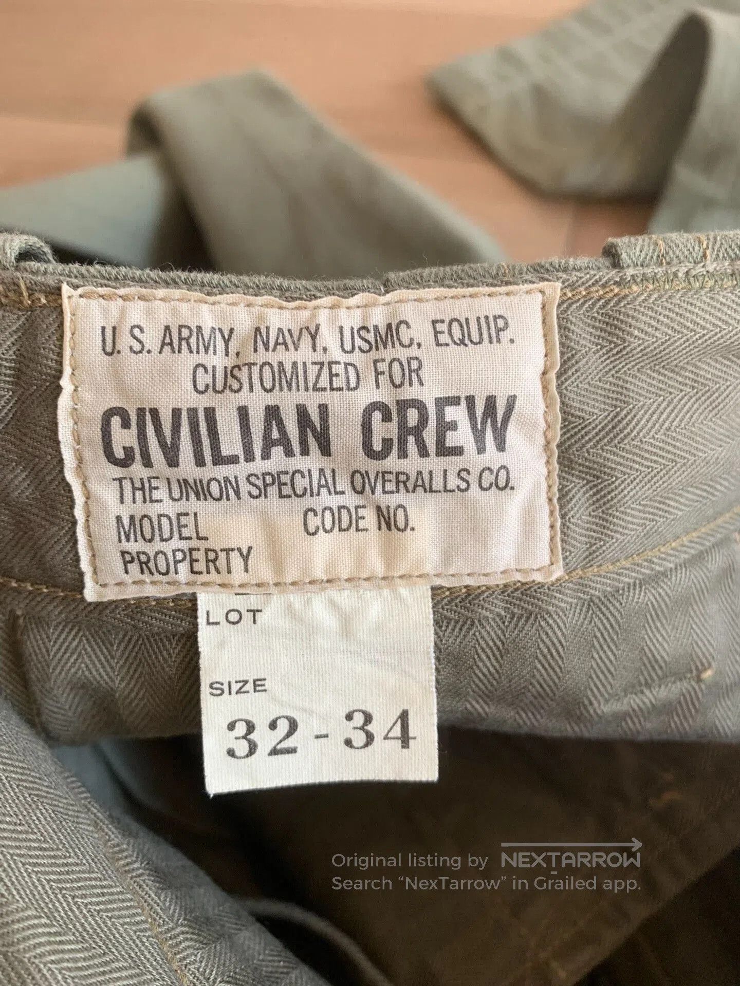 Freewheelers FREEWHEELERS Herringbone Heavyweight Military Pants. Size US 32 / EU 48 - 4 Thumbnail
