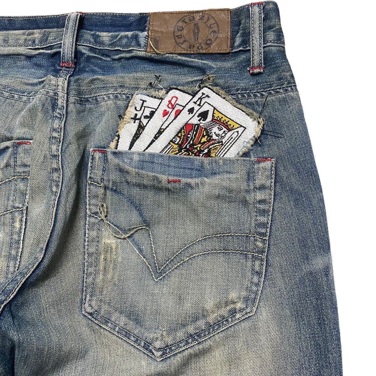 Japanese Brand CRAZY LEOPARD Denim Poker Jeans Ripped Size US 32 / EU 48 - 1 Thumbnail