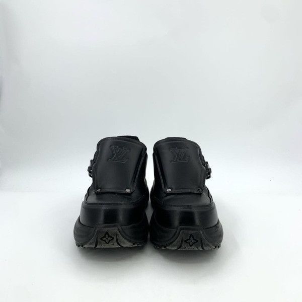 Louis Vuitton Louis Vuitton Black Leather Casual Low-top Shoes -2508 Size US 10.5 / EU 43-44 - 3 Thumbnail