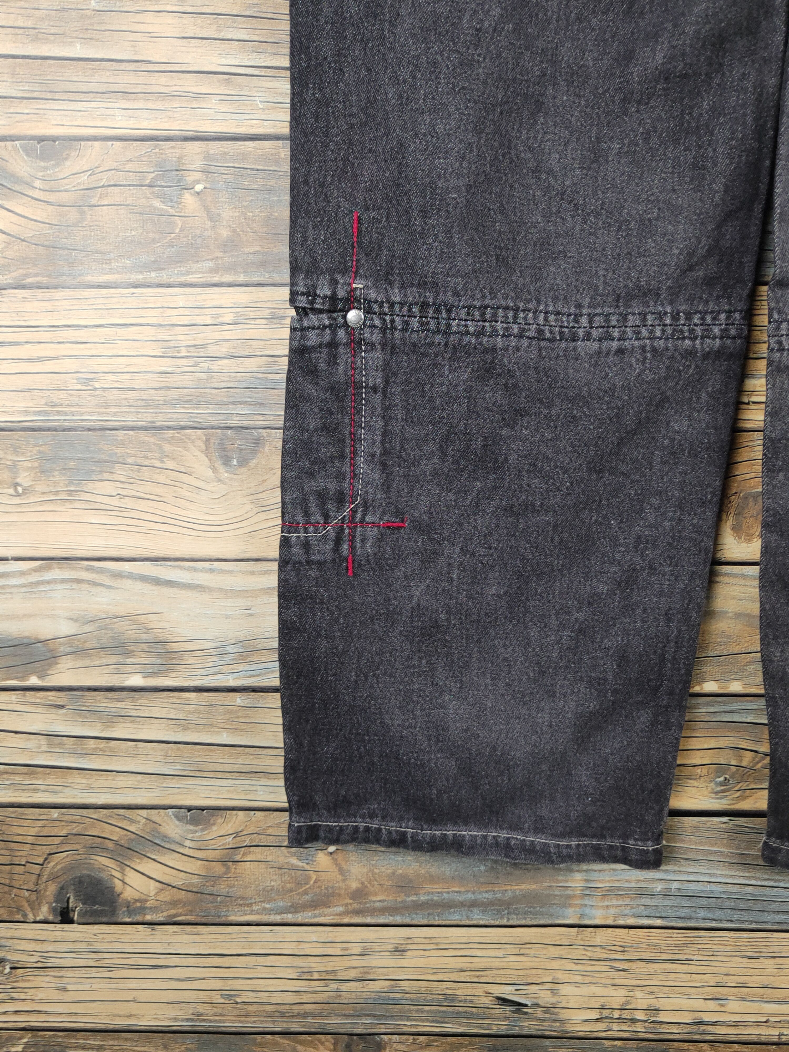 Shorty's Skateboards DL Transer Black Distressed Ripped Jeans #2624 Size US 27 - 13 Thumbnail