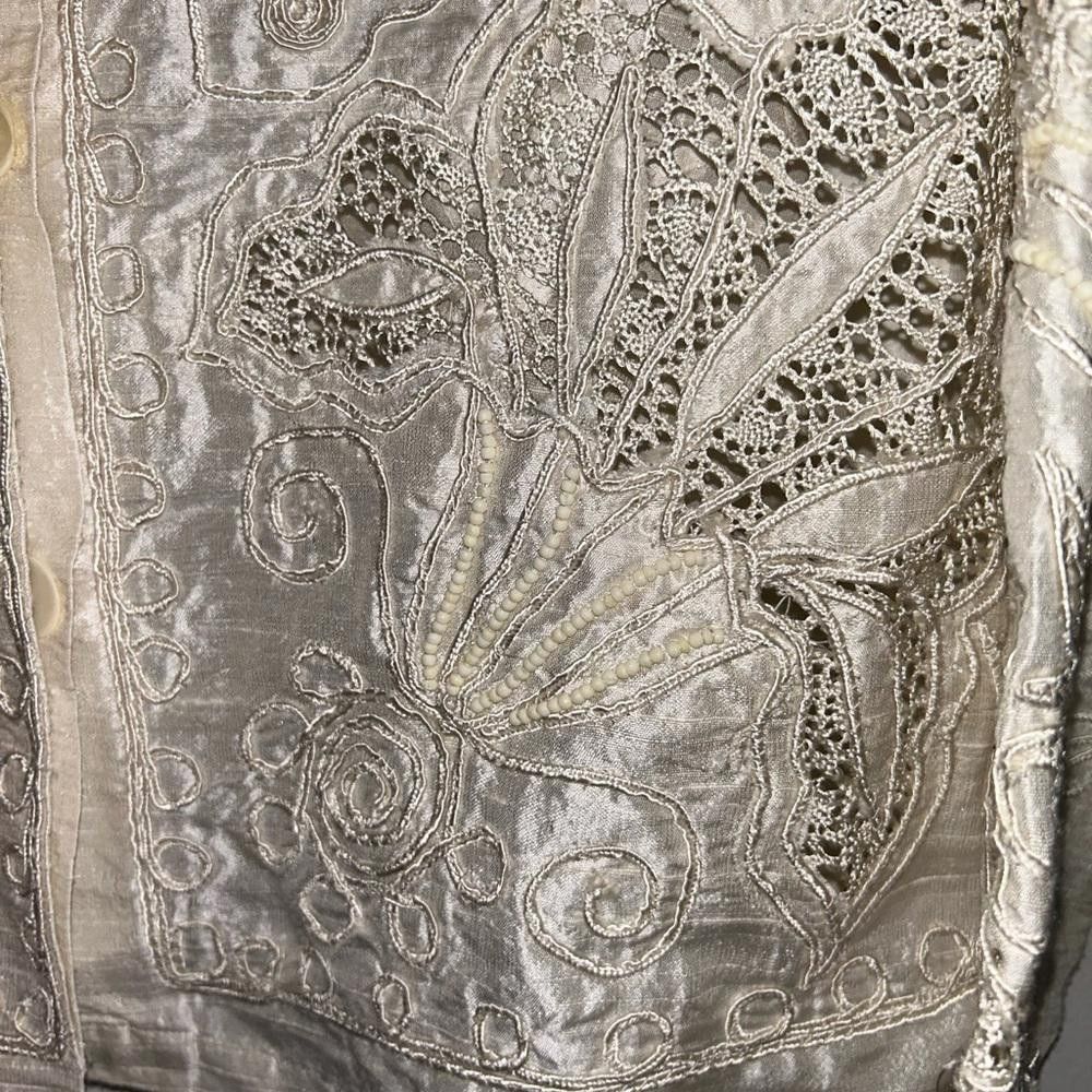 Designer Vintage Boho Embroidered Beaded Floral Shacket M/L Size L / US 10 / IT 46 - 8 Thumbnail