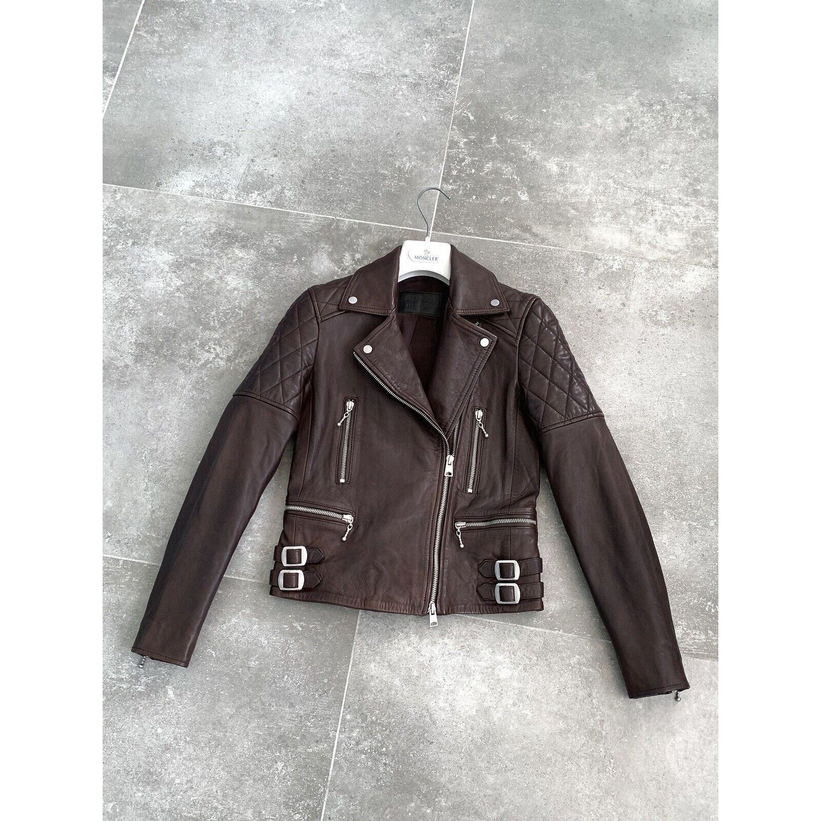Allsaints Women ALL SAINTS Armstead Leather Biker Jacket XXS UK 4 US 0 Size XXS / US 00 / IT 34 - 1 Thumbnail