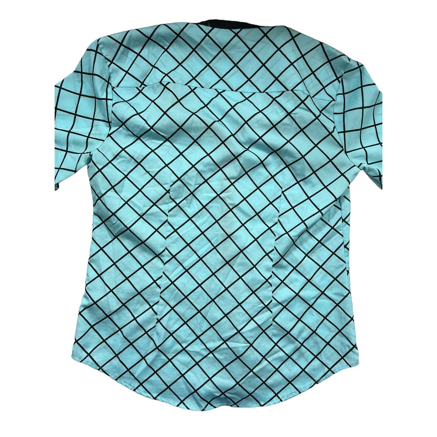Other New York & Co Sky Blue w/Black Lines Geometric Pattern Small Size S / US 4 / IT 40 - 5 Thumbnail