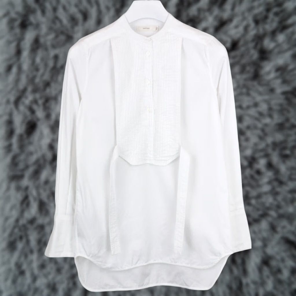Vintage SUISTUDIO Ame Shirt Women's UK 10 Pullover Back Strap Longer Back White Size L / US 10 / IT 46 - 1 Thumbnail