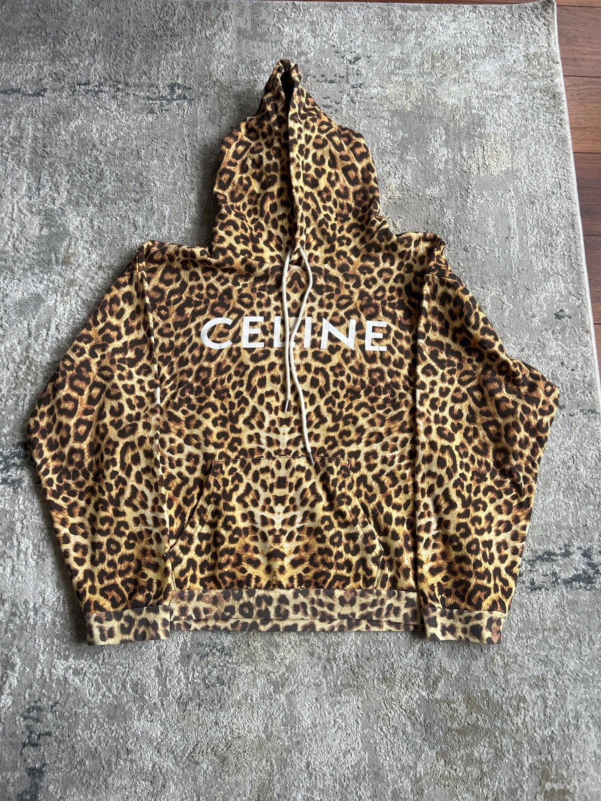 Celine Celine Leopard Logo Hoodie | Grailed
