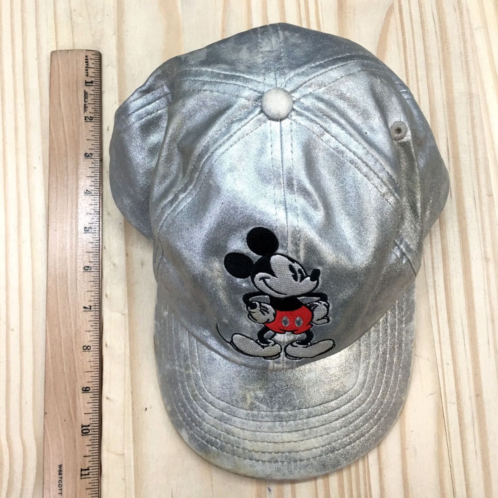 Disney Disney Parks Mickey Mouse Baseball Cap Hat Womens OS Metallic Silver Adjustable Size ONE SIZE - 3 Thumbnail