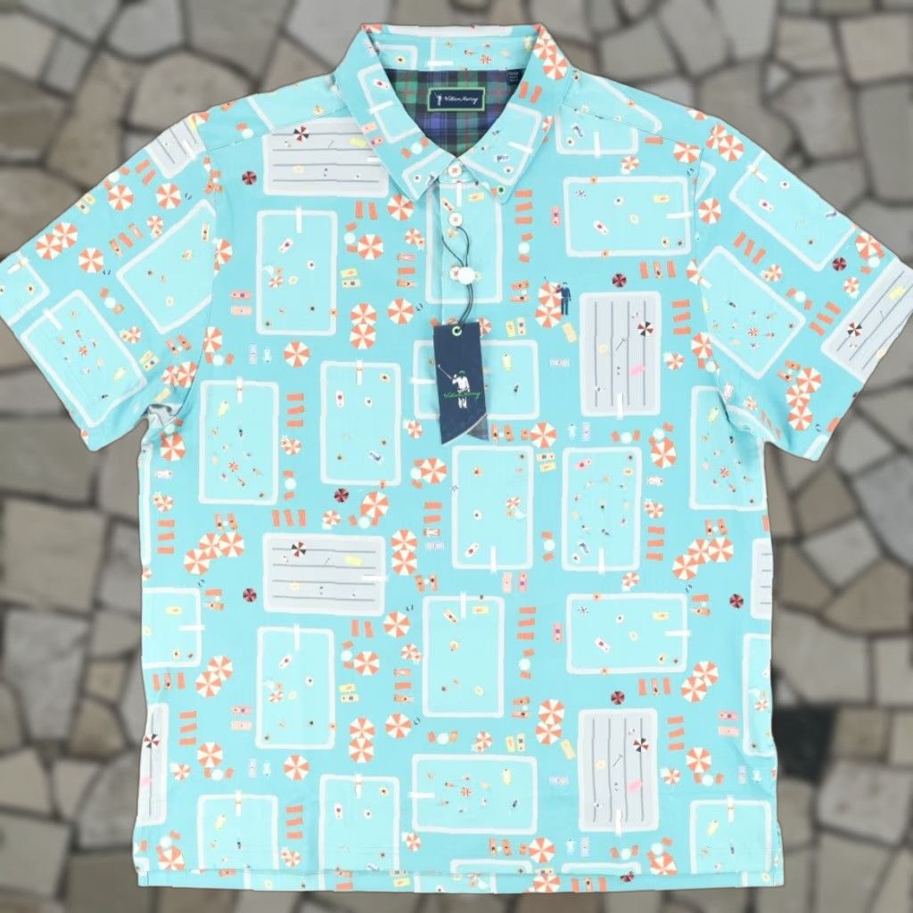 Vintage William Murray Fish Outta Water Golf Polo Shirt Blue Mens XL Shirt Size US XL / EU 56 / 4 - 1 Thumbnail