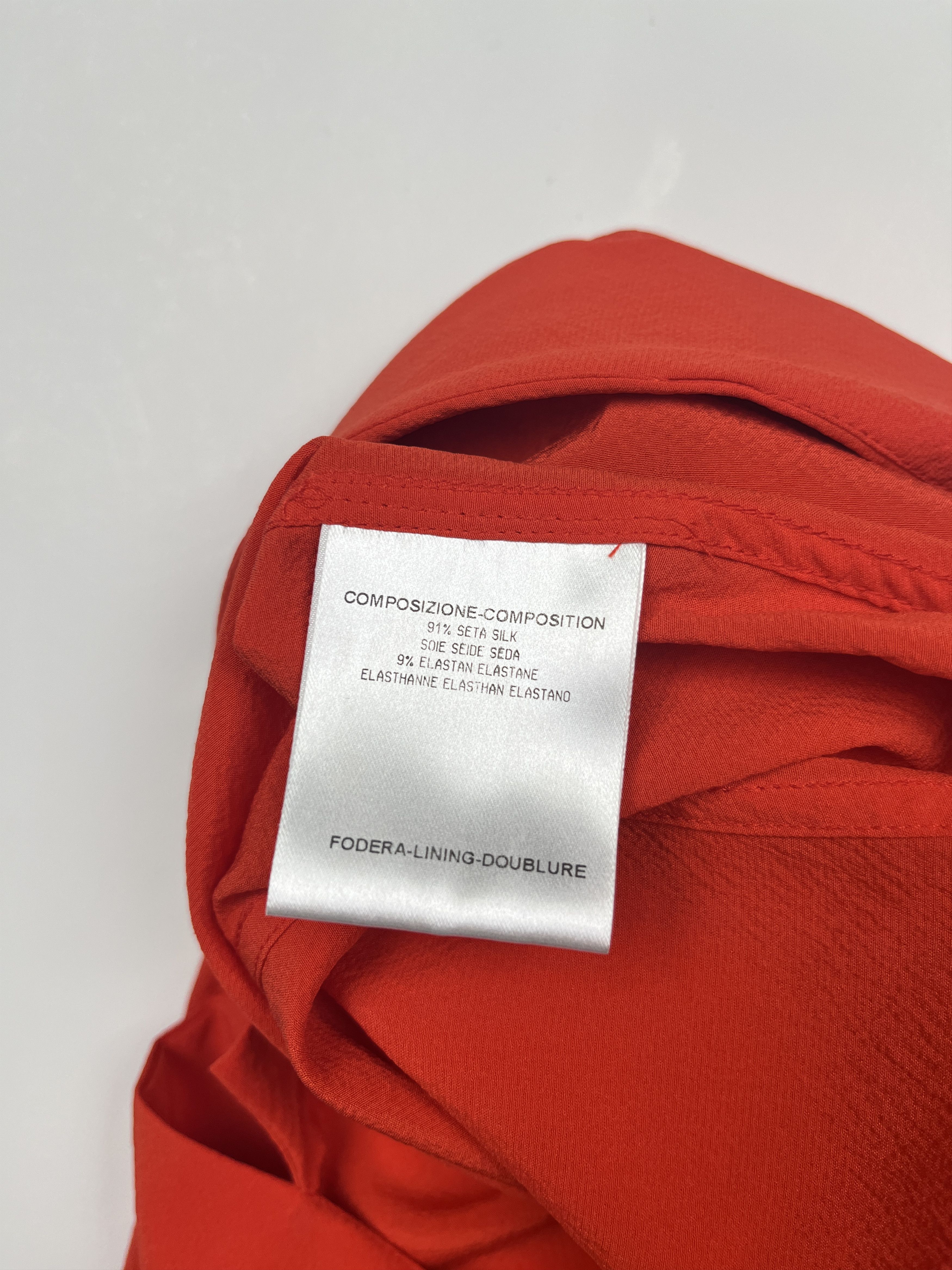 Gucci Gucci Orange Red Deep V Long Sleeve Blouse Size S / US 4 / IT 40 - 5 Thumbnail