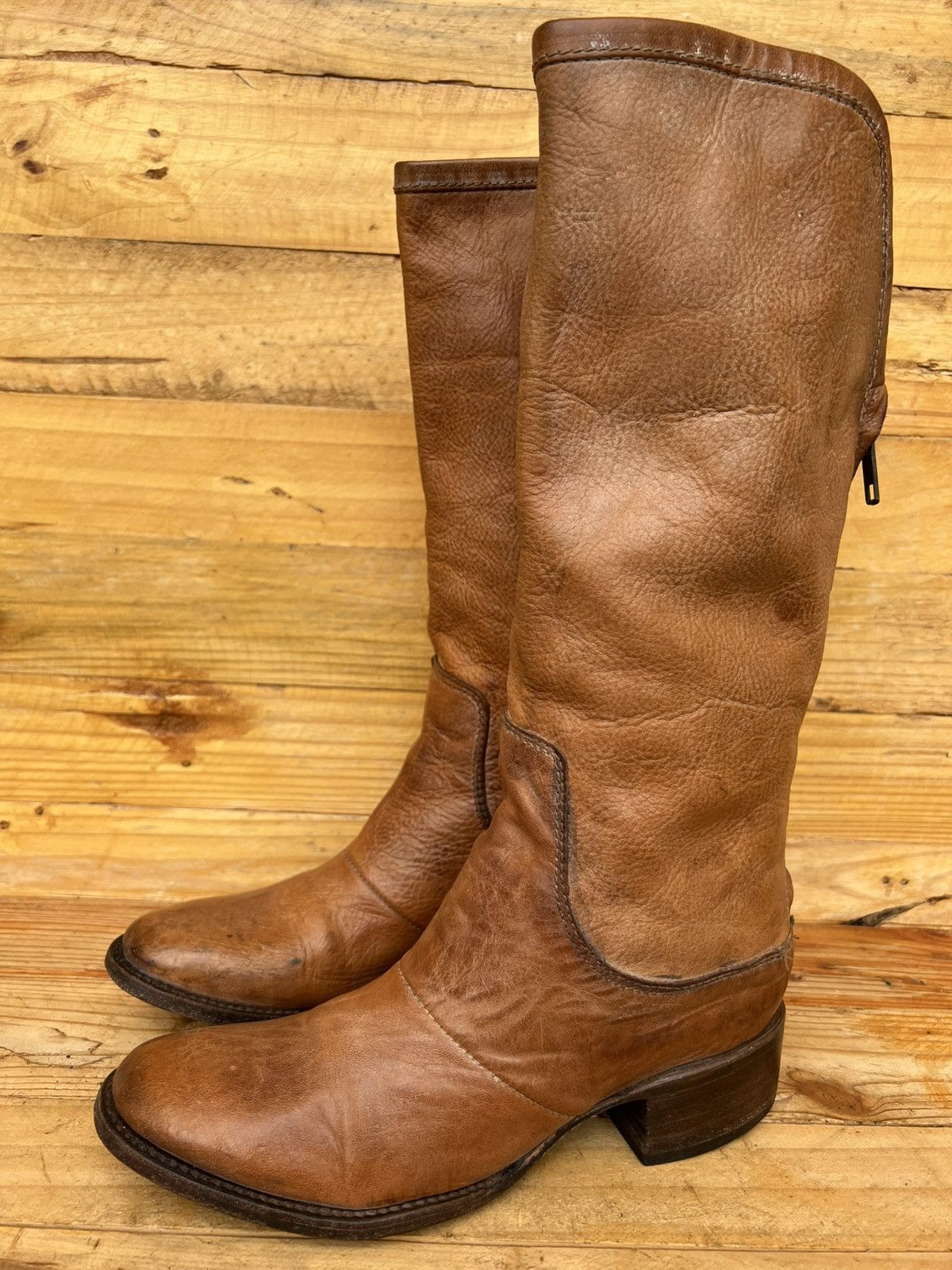 FREEBIRD Freebird Women's Tall Brown Leather Western Knee High Size US 7 / IT 37 - 1 Thumbnail
