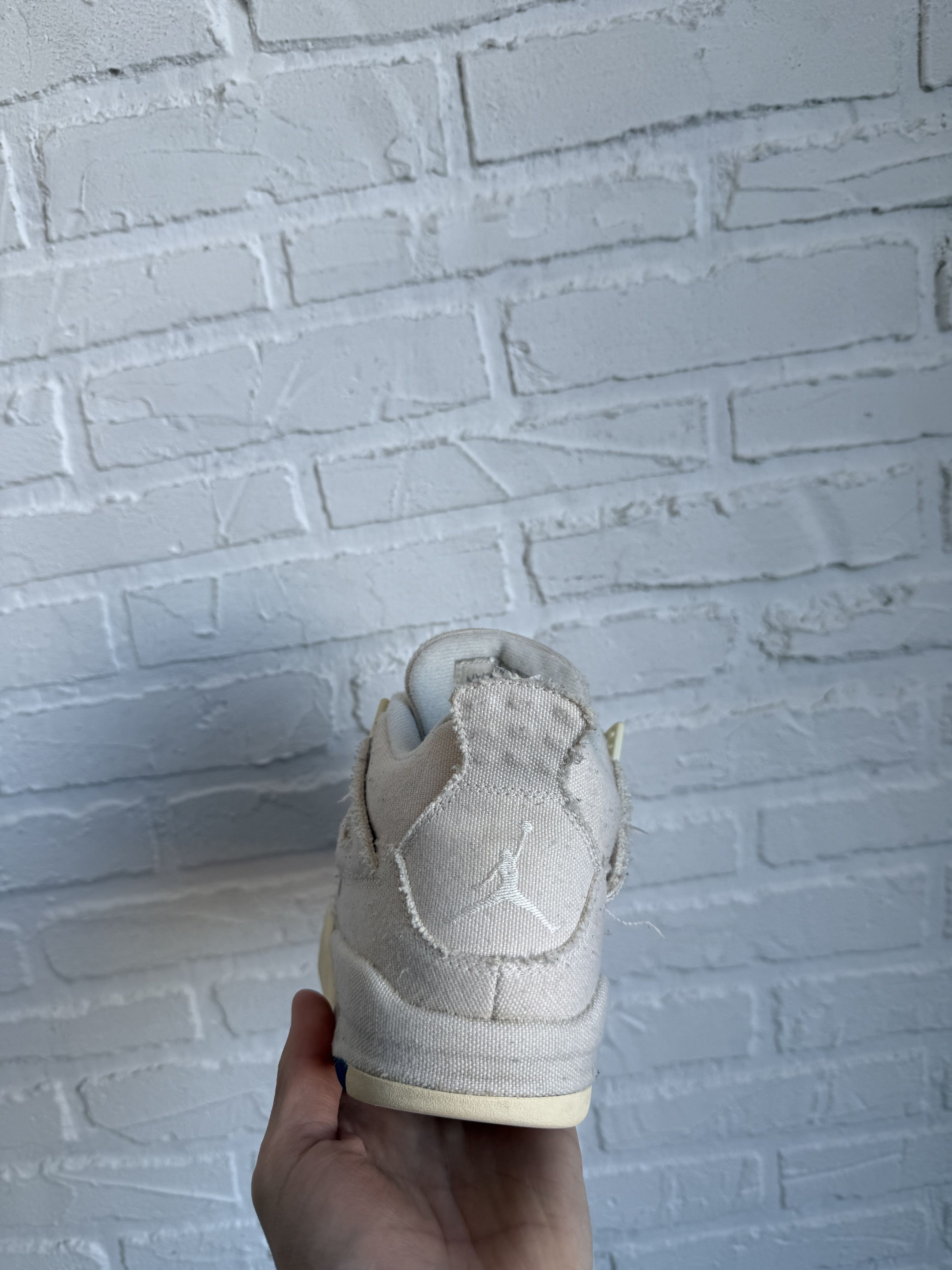 Nike Nike Air Jordan 4 Sail Blank Canvas Cement Grey Size US 6.5 / IT 36.5 - 8 Thumbnail