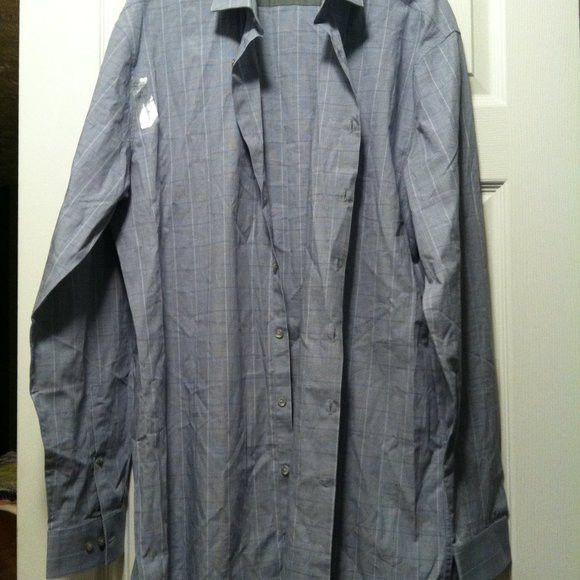 Calvin Klein CALVIN KLEIN BIG & TALL MENS NEW COTTON DRESS SHIRT 17/36-37 Size US XL / EU 56 / 4 - 4 Thumbnail
