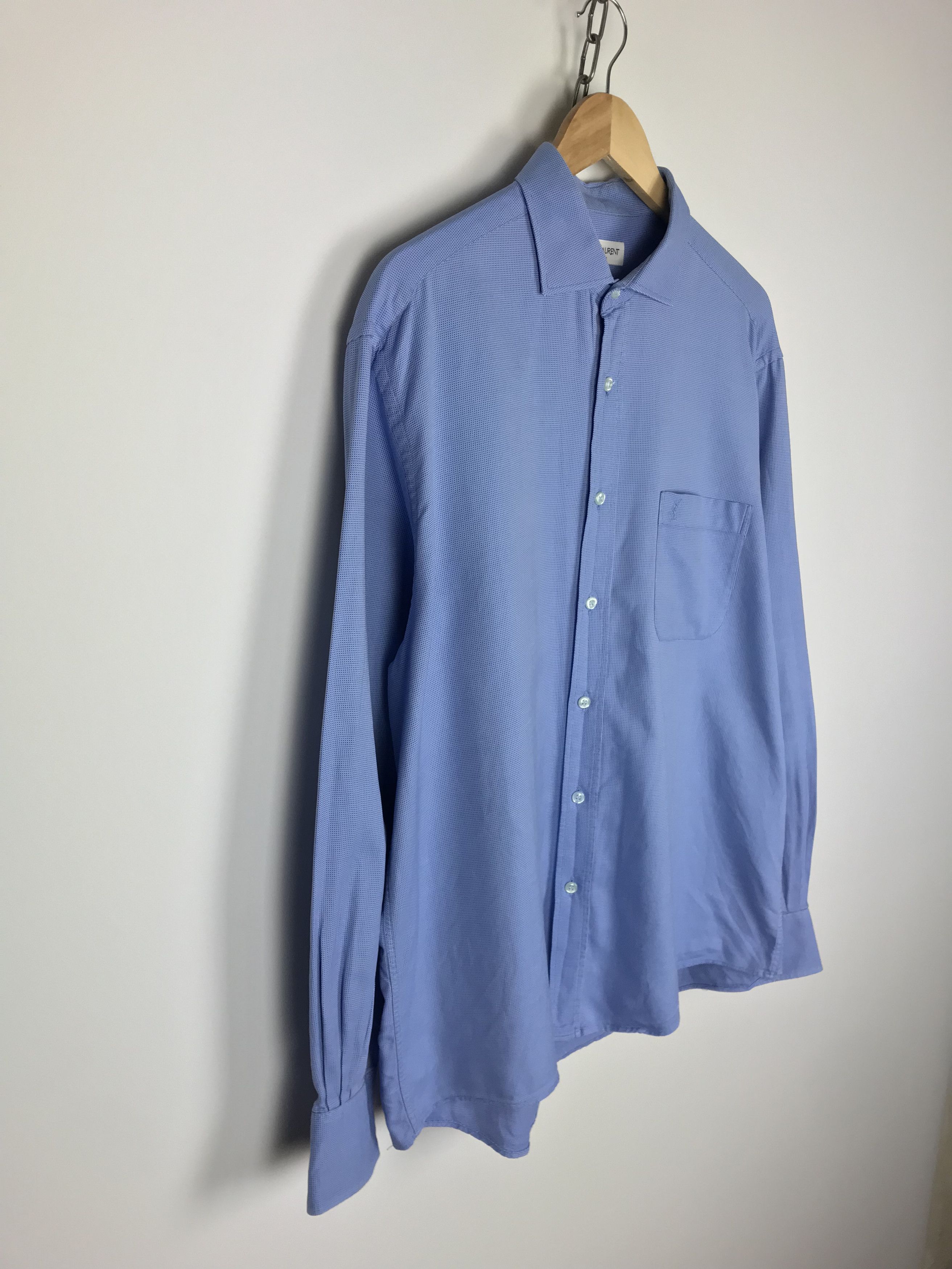 Yves Saint Laurent Yves Saint Laurent Shirt Blue Check YSL size 43 (XL) Size US XL / EU 56 / 4 - 5 Thumbnail