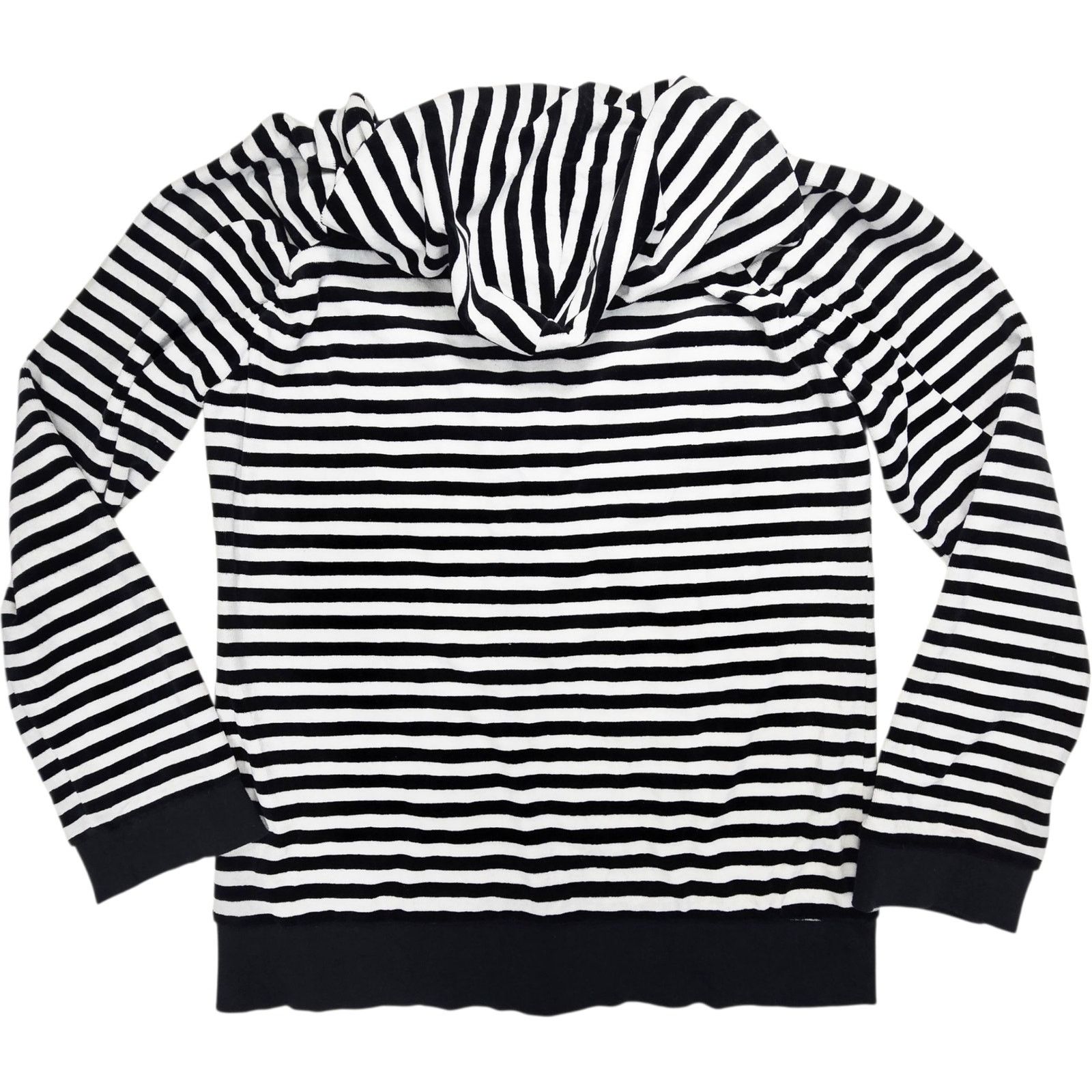 Avirex Avirex Womens XL Black White Striped Hooded Sweater Shirt Size XL / US 12-14 / IT 48-50 - 2 Thumbnail