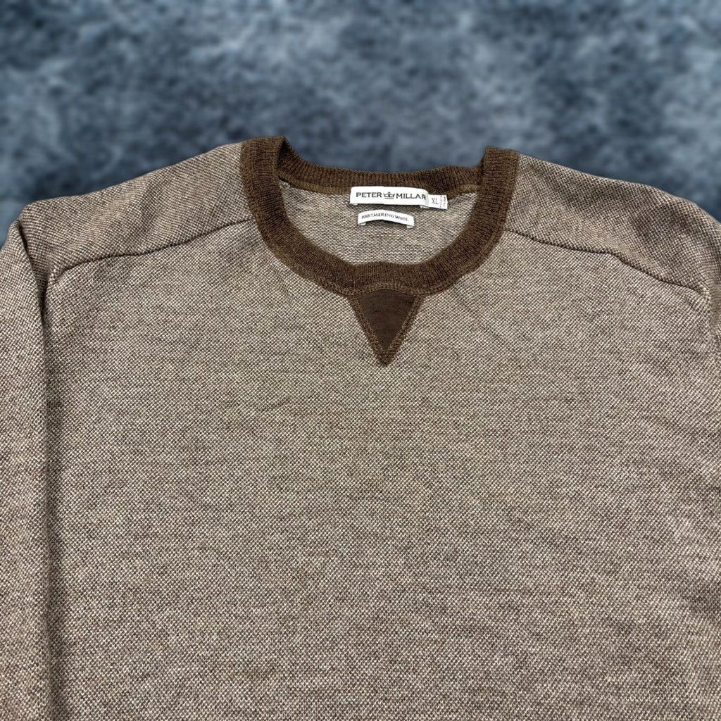 Peter Millar Peter Millar Sweater Mens XL Brown Crewneck 100% Merino Wool Elbow Patch Knit Pullover Classic Golf Style Size US XL / EU 56 / 4 - 1 Thumbnail