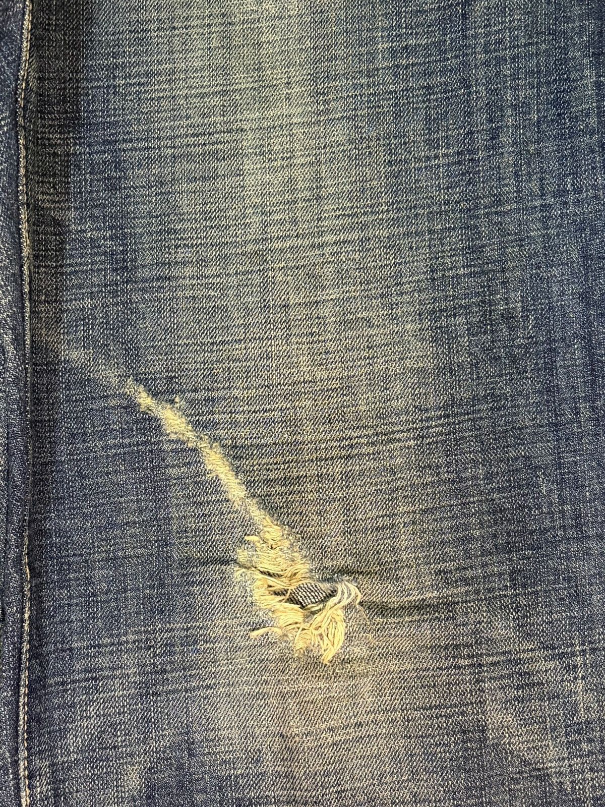 Edwin Vintage Japanese Brand Mud Wash Distress Selvedge Jeans Size US 31 - 3 Thumbnail