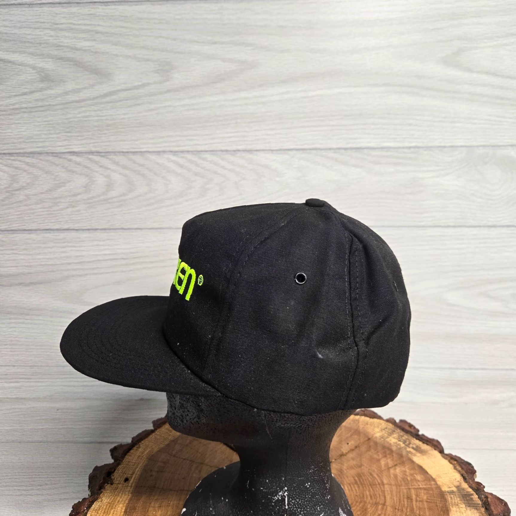 Vintage VINTAGE Hat Baseball Adult One Size Black Solid Retro Adjustable Snapback Cap Cap Mens Size ONE SIZE - 2 Thumbnail