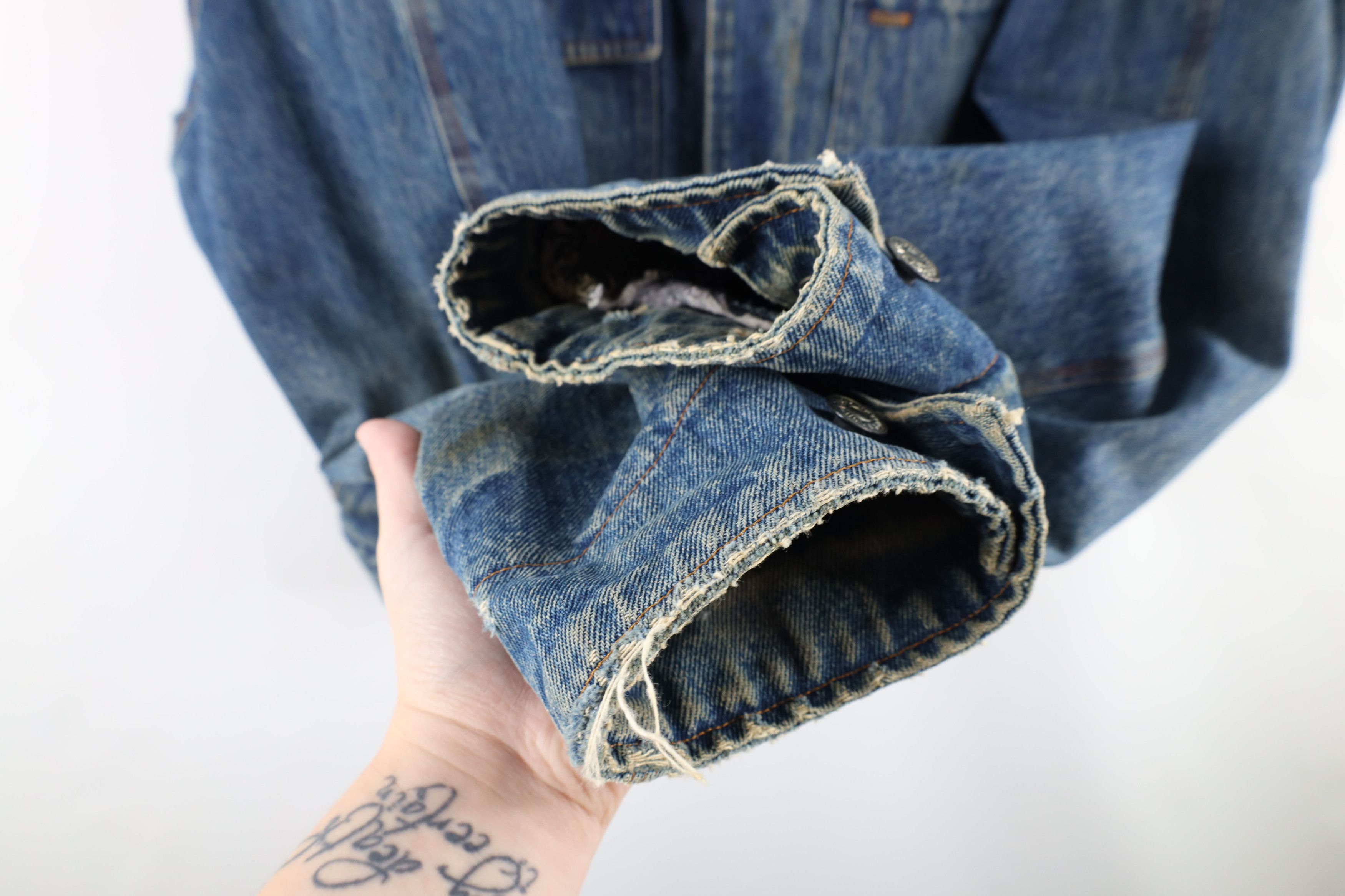Ralph Lauren × Vintage Vintage 90s Ralph Lauren Dungarees Denim Trucker Jacket Size US XL / EU 56 / 4 - 6 Thumbnail