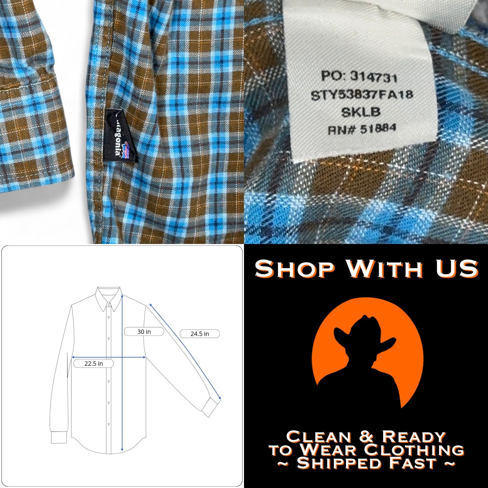 Patagonia Patagonia Shirt Adult MEDIUM Blue Plaid Flannel Organic Cotton Outdoor Size US M / EU 48-50 / 2 - 8 Thumbnail