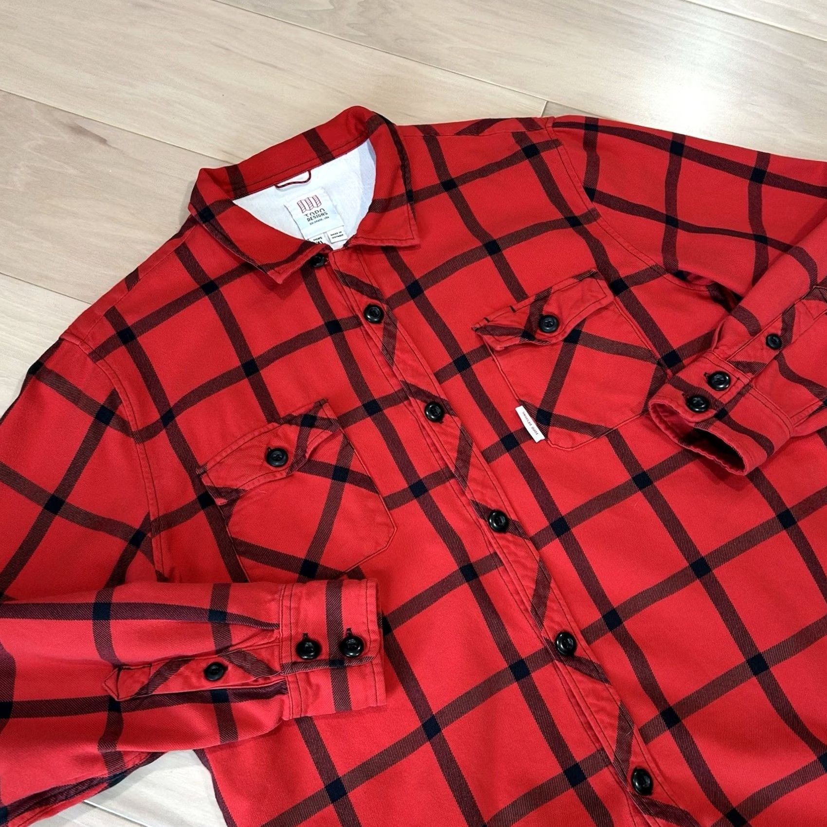 Topo Designs Topo Designs Mountain Flannel Button Up Red Shirt XL Men’s Long Sleeve Plaid Pocketed Casual Workwear Button-Up Size US XL / EU 56 / 4 - 2 Thumbnail