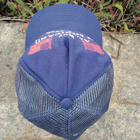 Vintage Vintage Buy American Keep Your Job Three Stripe Trucker Hat Size ONE SIZE - 4 Thumbnail