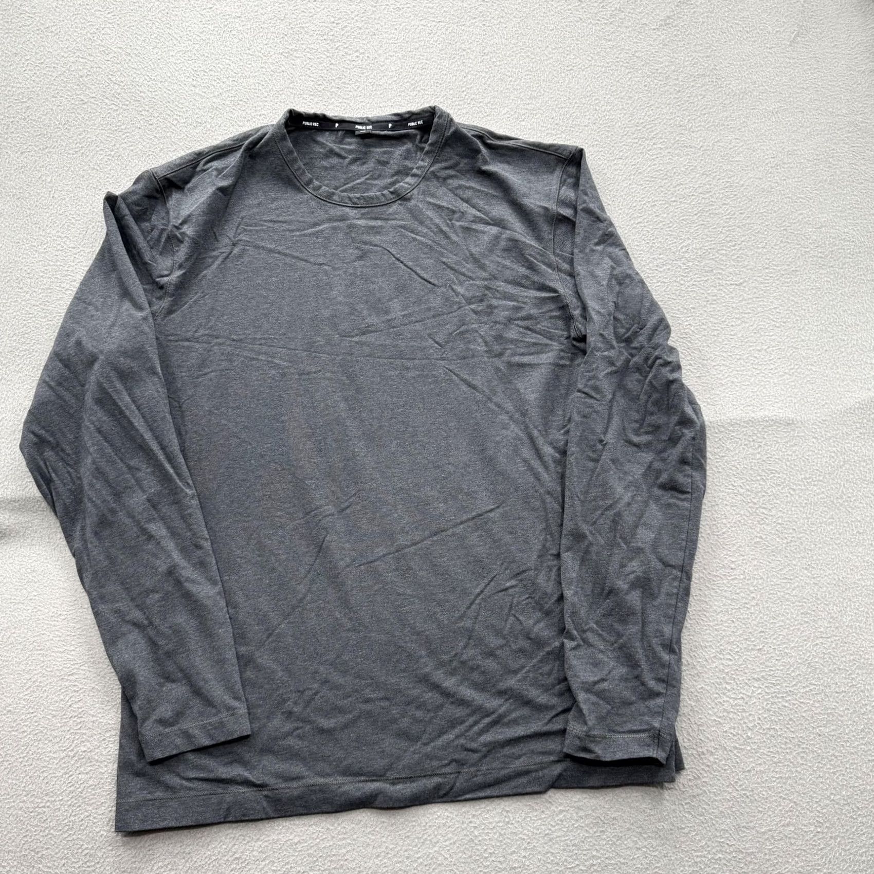 Vintage Public Rec Shirt Mens Large Gray Long Sleeve Crewneck Pima Cotton Tencel Stretch Size US L / EU 52-54 / 3 - 2 Thumbnail