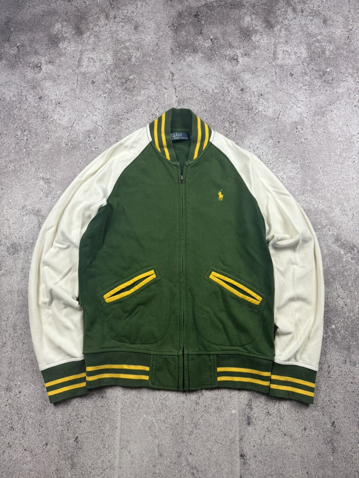 Polo Ralph Lauren Vintage Polo Ralph Lauren knitted bomber Y2K jacket faded Size US S / EU 44-46 / 1 - 1 Thumbnail