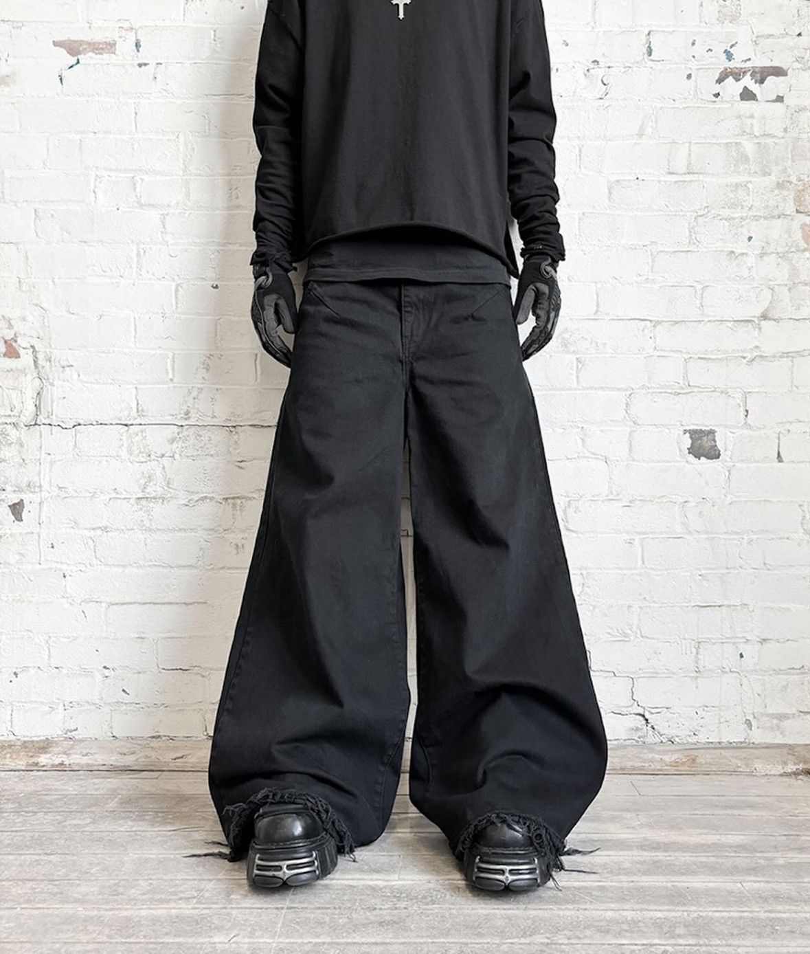 image of Six Shooter Prelude Baggy Flared Denim in Black, Men's (Size 32)
