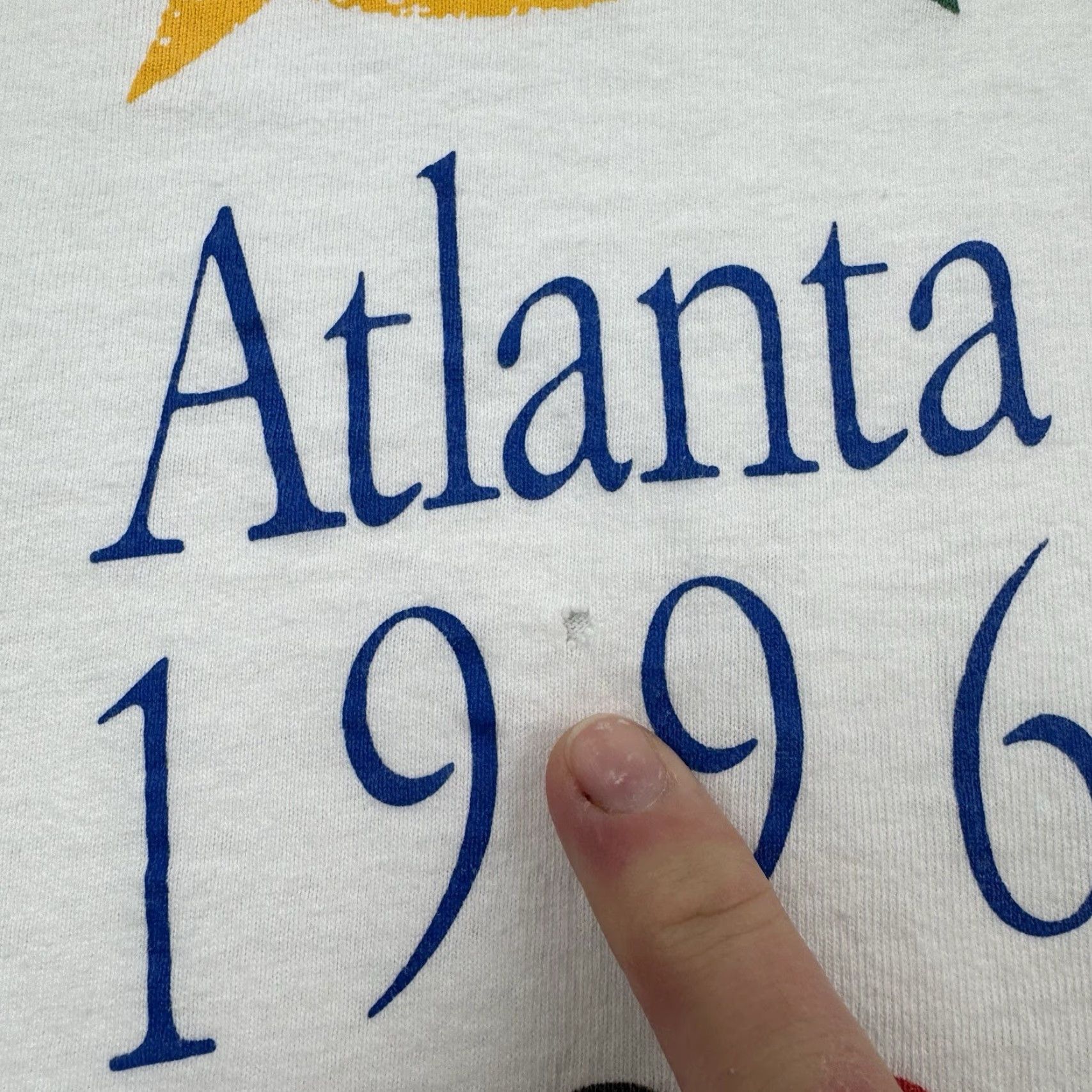 Vintage VINTAGE Atlanta Olympics Long Sleeve Shirt Adult Large 1996 Olympics Sports USA Shirt Mens Large White Cotton 90s USA Sports Oneita Size US L / EU 52-54 / 3 - 3 Thumbnail