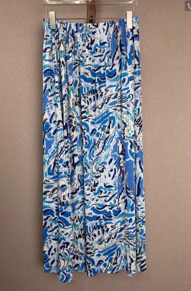 Issey Miyake Issey Miyake size:3 Blue auspicious cloud skirt Size 31" - 1 Thumbnail