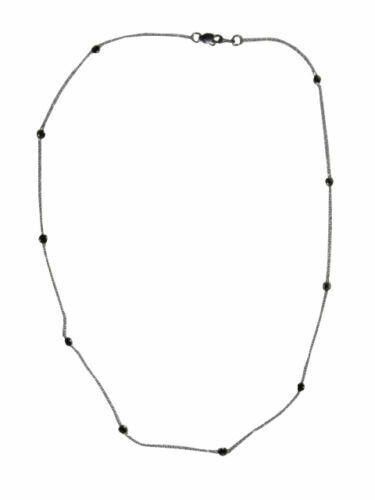 Designer 14kt White Gold Black Diamond Eternity Necklace Alberto Juan Size ONE SIZE - 2 Thumbnail