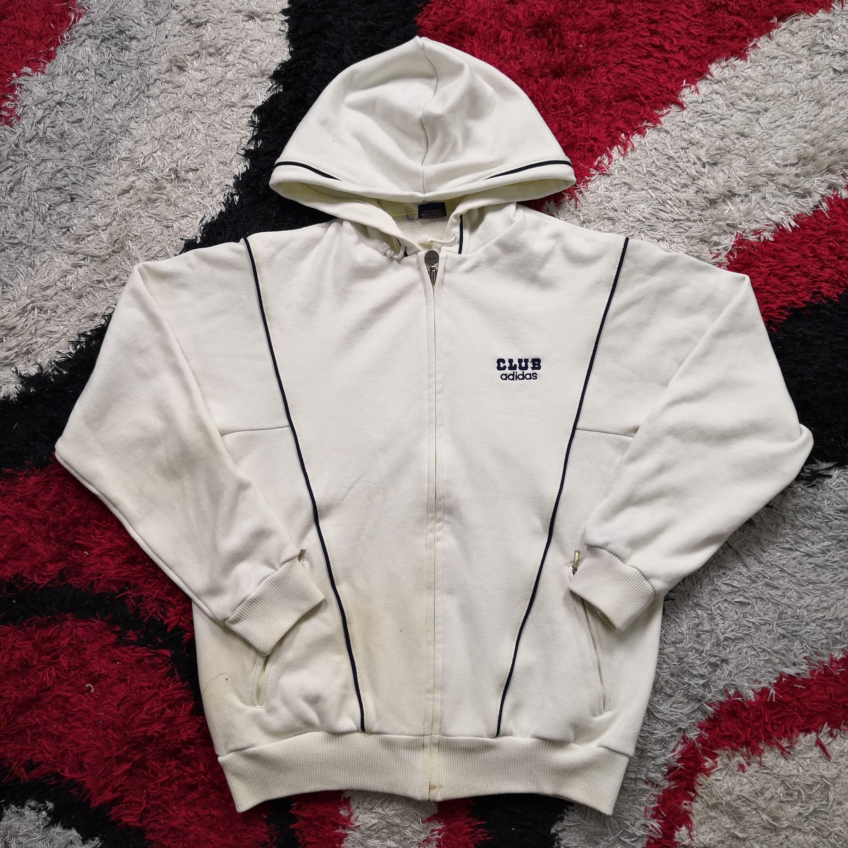 Adidas × Vintage Vintage Adidas Sweater Hoodie Adidas Club Sweatshirt Hooded Size US M / EU 48-50 / 2 - 2 Thumbnail