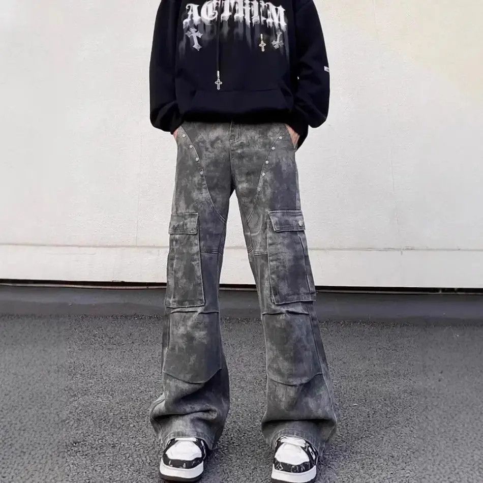 Japanese Brand Retro camouflage pocket micro flared jeans Size US 32 / EU 48 - 1 Thumbnail
