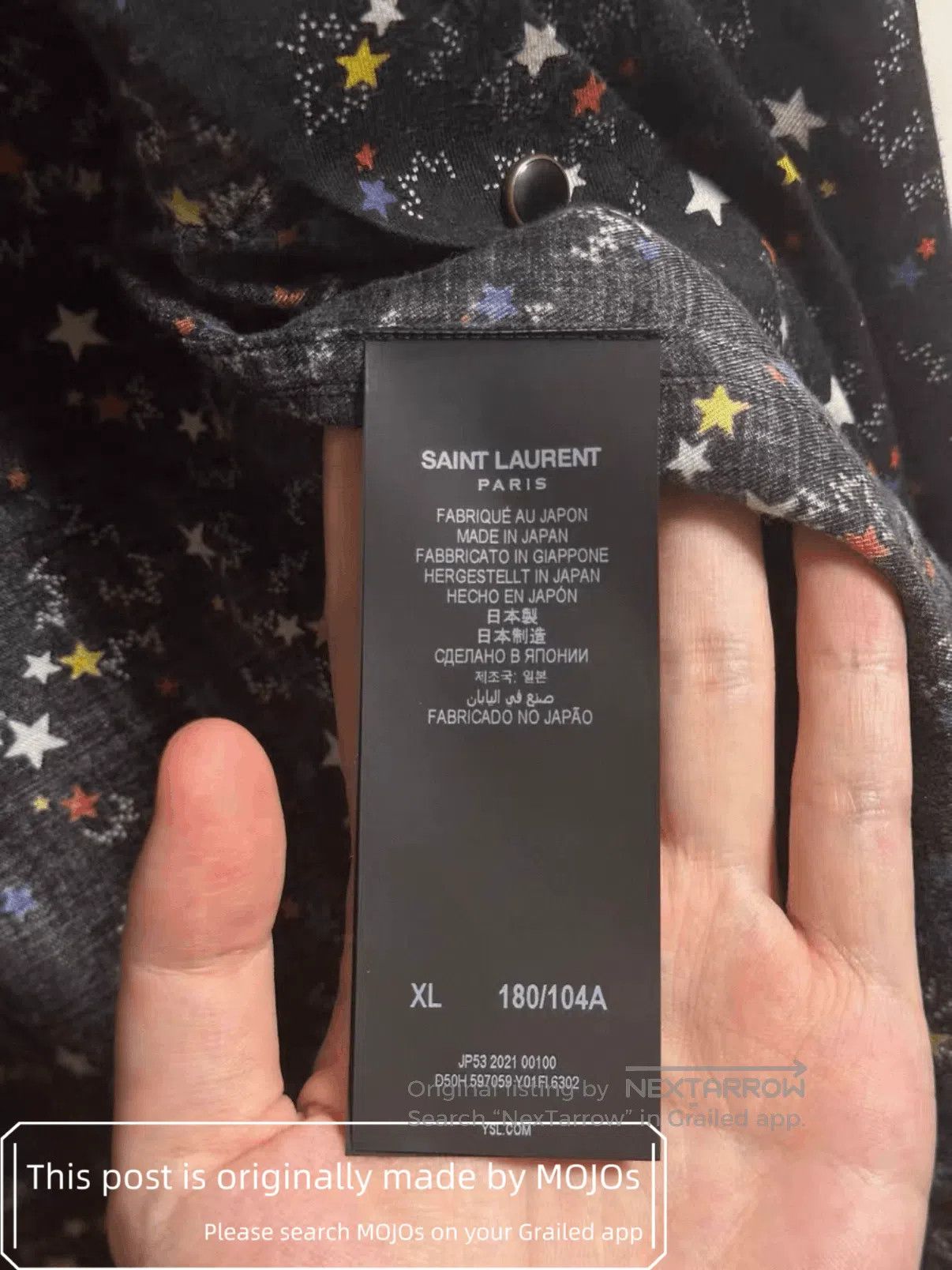 Saint Laurent Paris Sz XL Saint Laurent Paris Colorful Stars Shirt mojos5824. Size US XL / EU 56 / 4 - 7 Thumbnail
