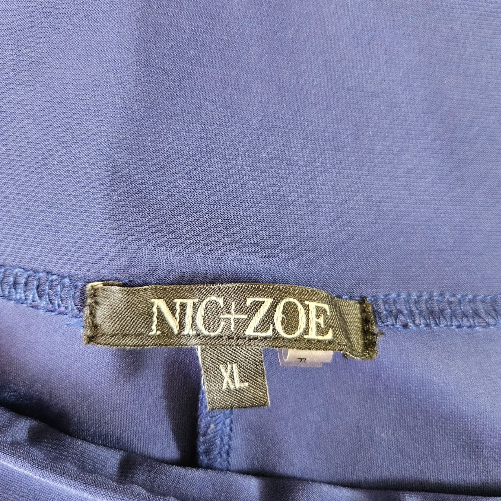 NIC+ZOE NIC+ZOE Womens Cropped Wide Leg Pants XL Solid Blue Pull On High Rise Size 40" / US 18 - 7 Thumbnail