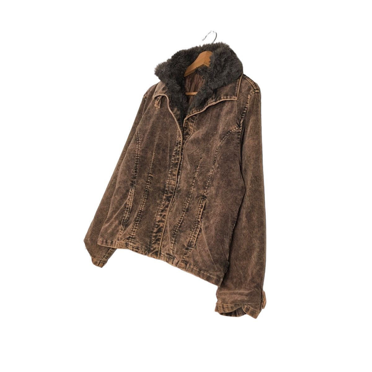 Japanese Brand 🔥VINTAGE BIKER JACKET DOUBLE COLLAR FUR LINING CREA JAPAN Size US M / EU 48-50 / 2 - 4 Thumbnail