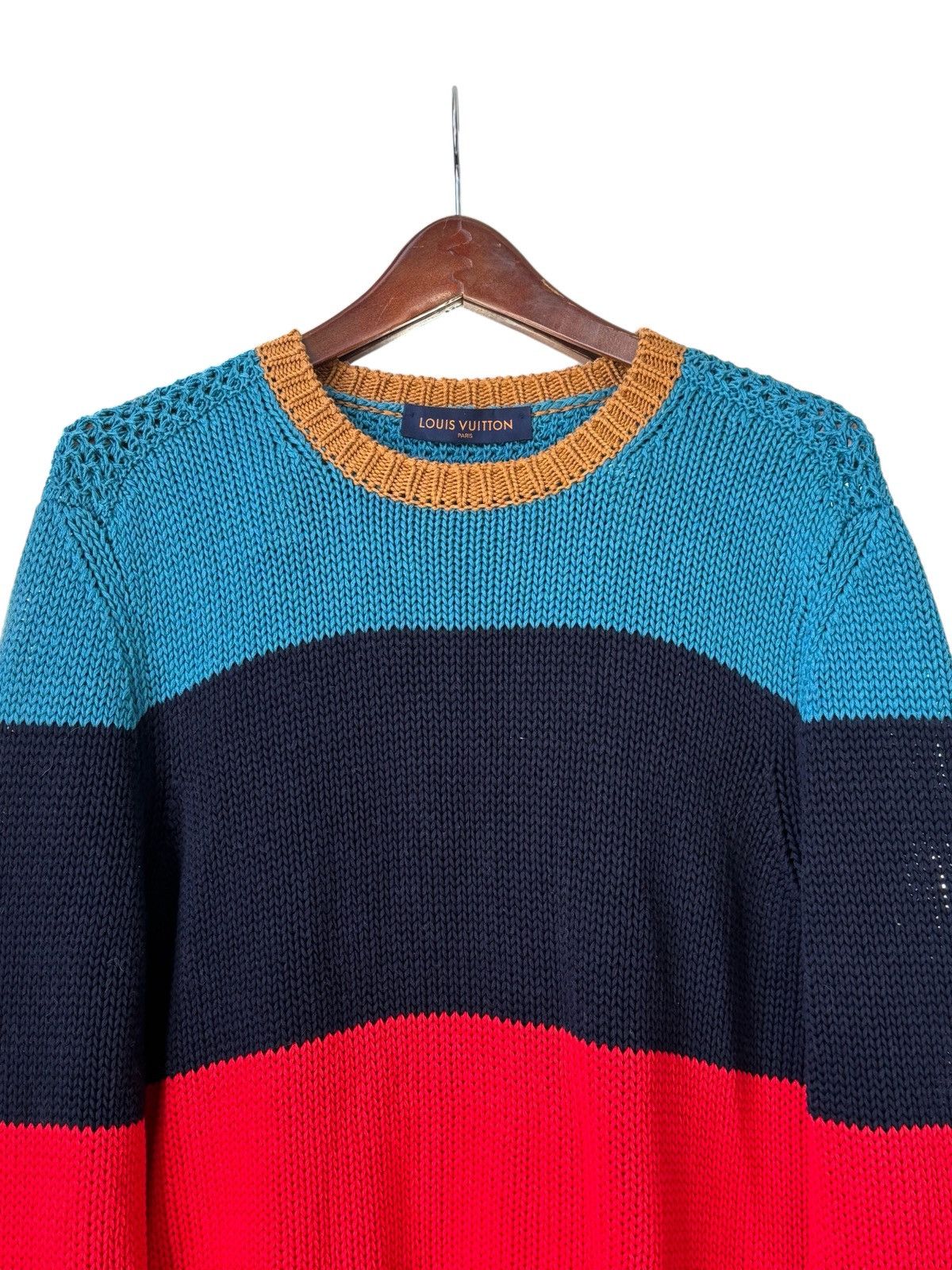 Louis Vuitton Louis Vuitton Graphic Stripe Chunky Knit Sweater Size US L / EU 52-54 / 3 - 3 Thumbnail