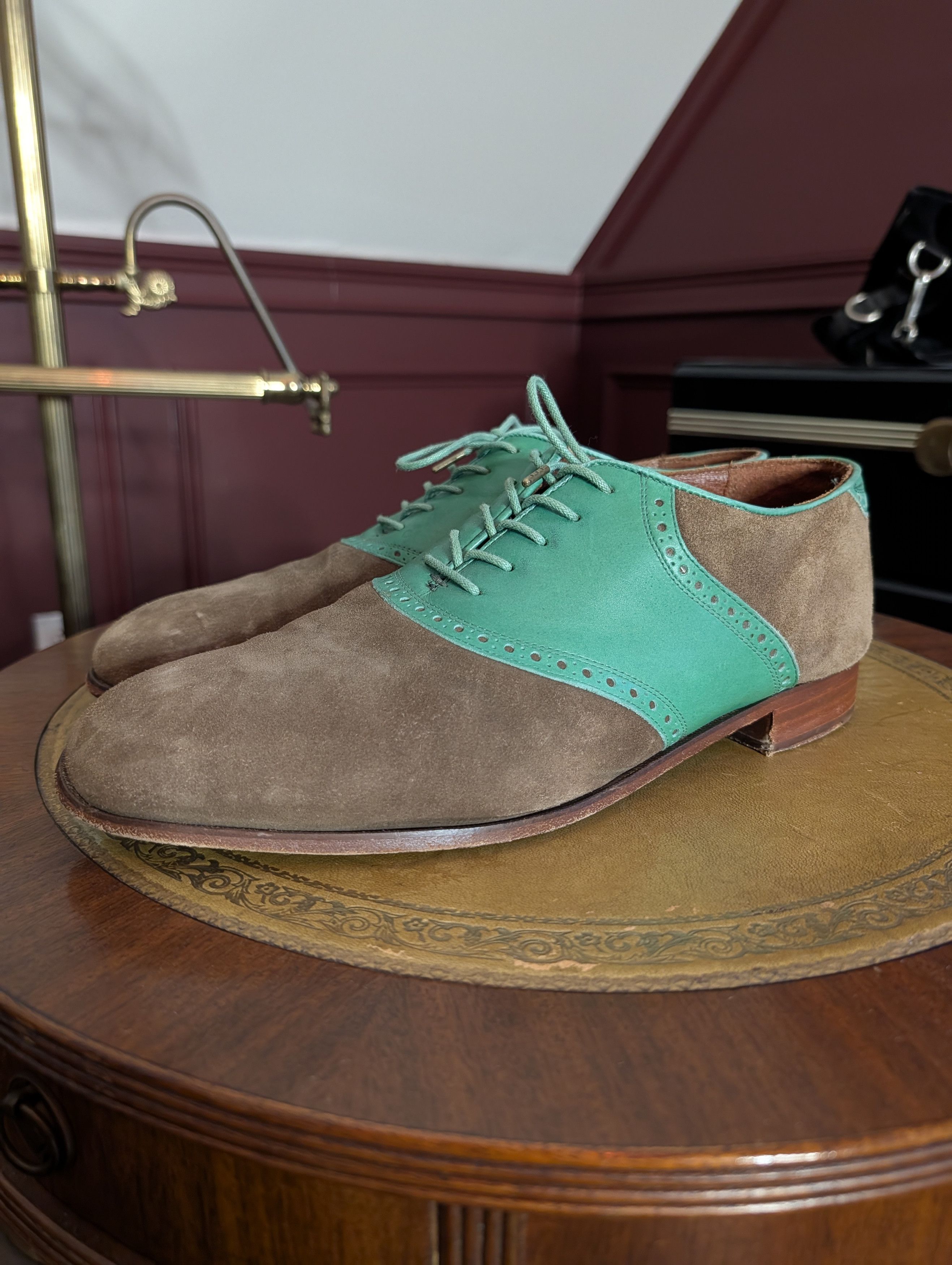 Florsheim FLORSHEIM BY DUCKIE BROWN leather brogue bowling shoes brown Size US 12 / EU 45 - 1 Thumbnail