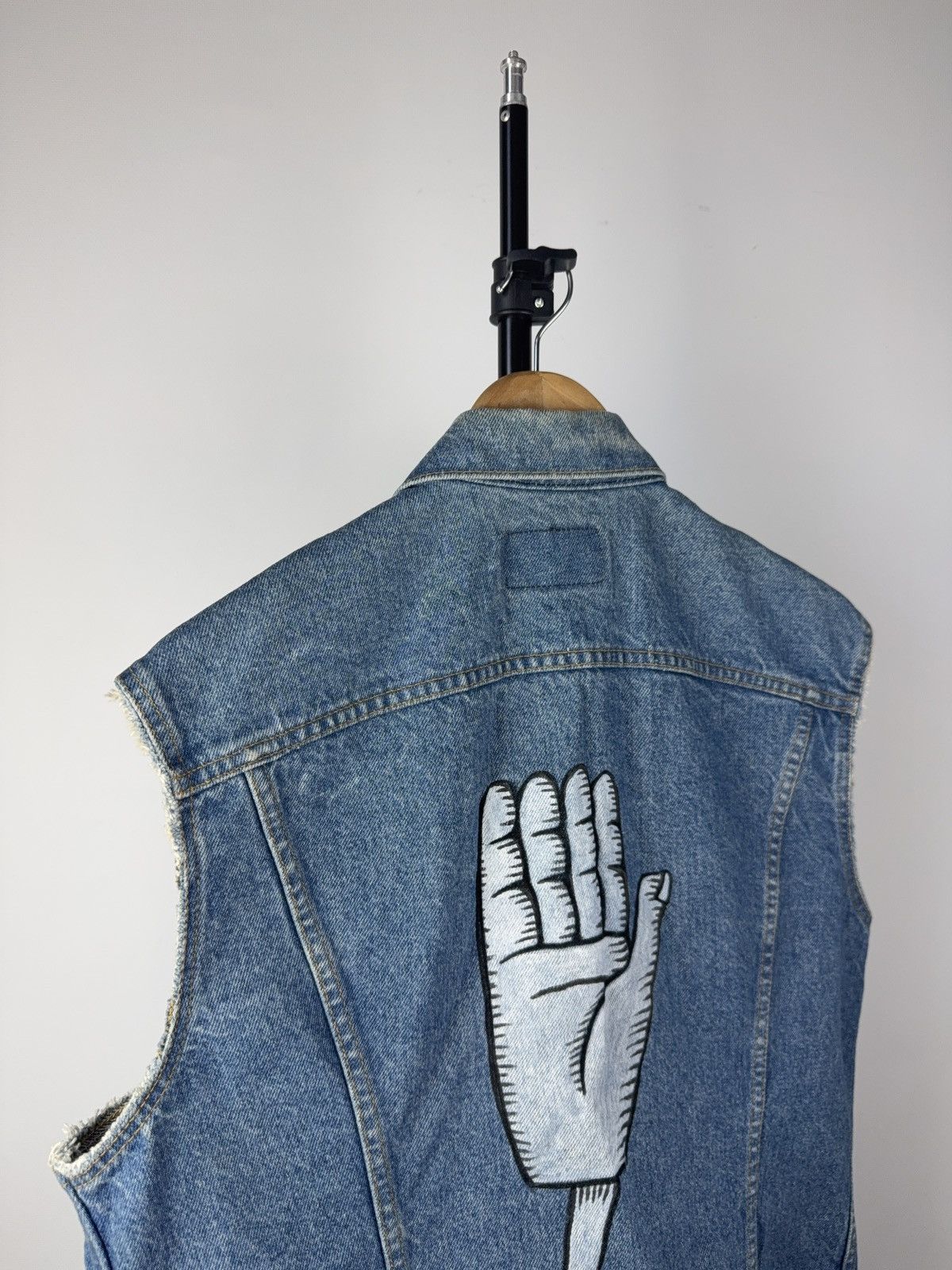 Levi's × Levi's Vintage Clothing × Vintage Vintage 90s Levi’s Punk Rock Logo Denim Vest Size US S / EU 44-46 / 1 - 7 Thumbnail