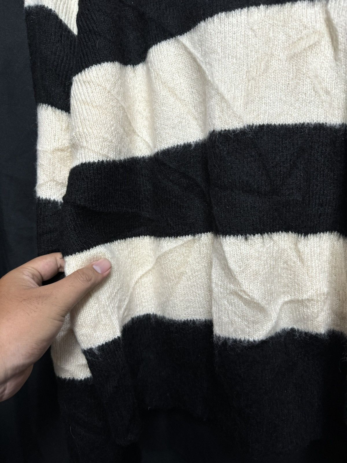 If Six Was Nine × Japanese Brand × Le Grande Bleu (L.G.B.) Even And Odd Stripe Mohair Sweater Kurt Cobain Style Size US L / EU 52-54 / 3 - 5 Thumbnail