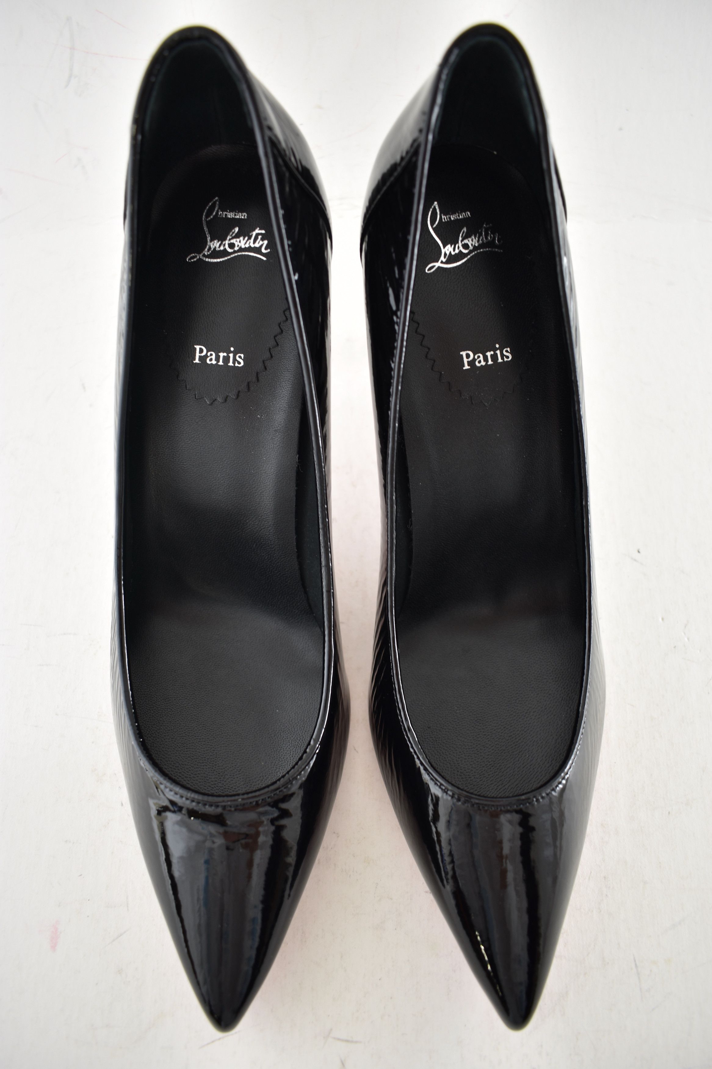 Christian Louboutin Sporty Kate 85 Black Patent Vog Classic Pointed Heel Pump 39 Size US 9 / IT 39 - 9 Thumbnail