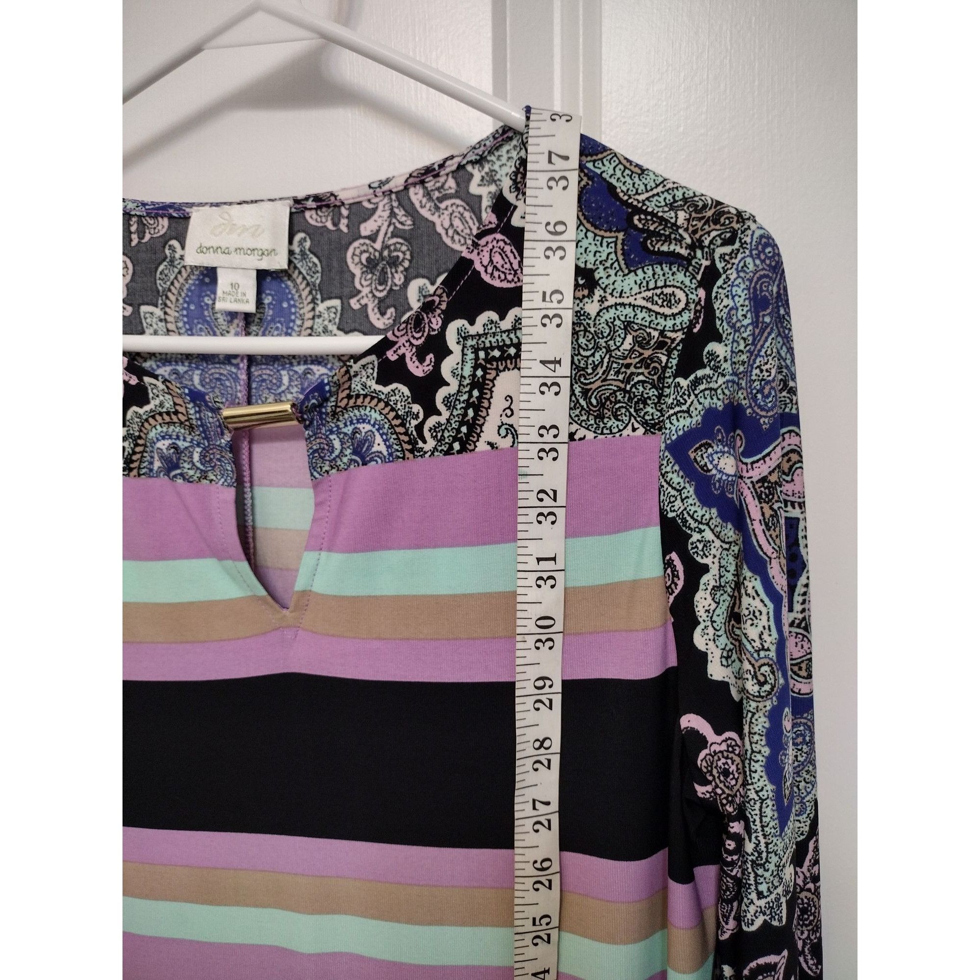 Donna Morgan Donna Morgan Womens Size 10 Multicolor Paisley Print Tunic D Size L / US 10 / IT 46 - 6 Thumbnail